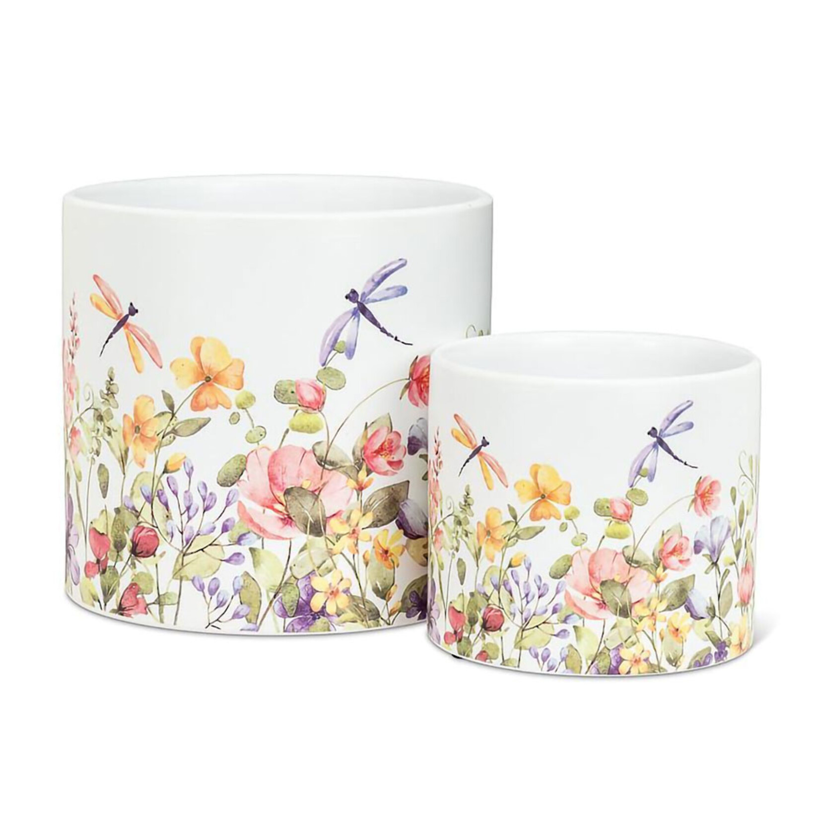 Abbott Ceramic Dragonfly Floral Planter - 2 Sizes