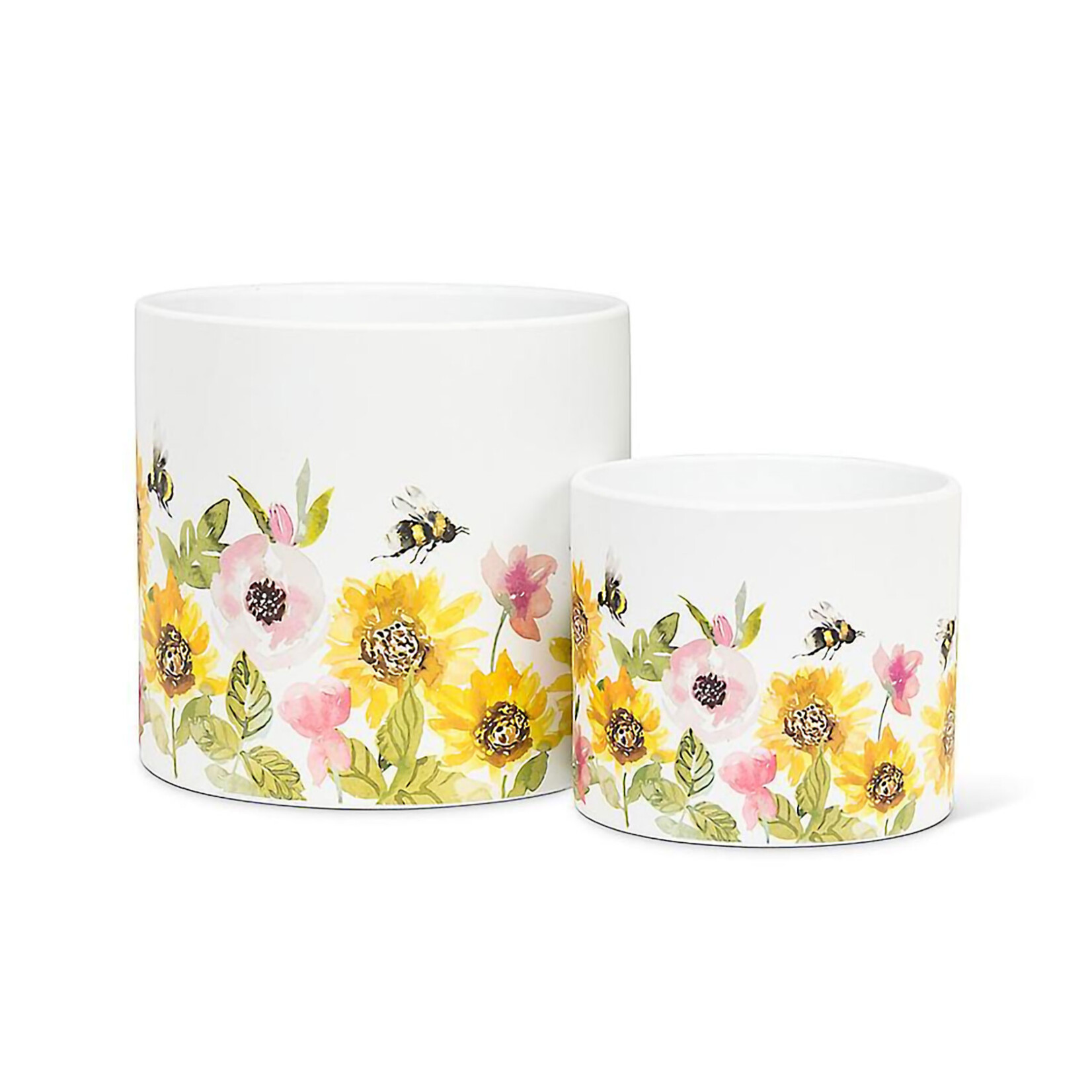 Abbott Ceramic Sunflowers & Bees Planter - 2 Sizes