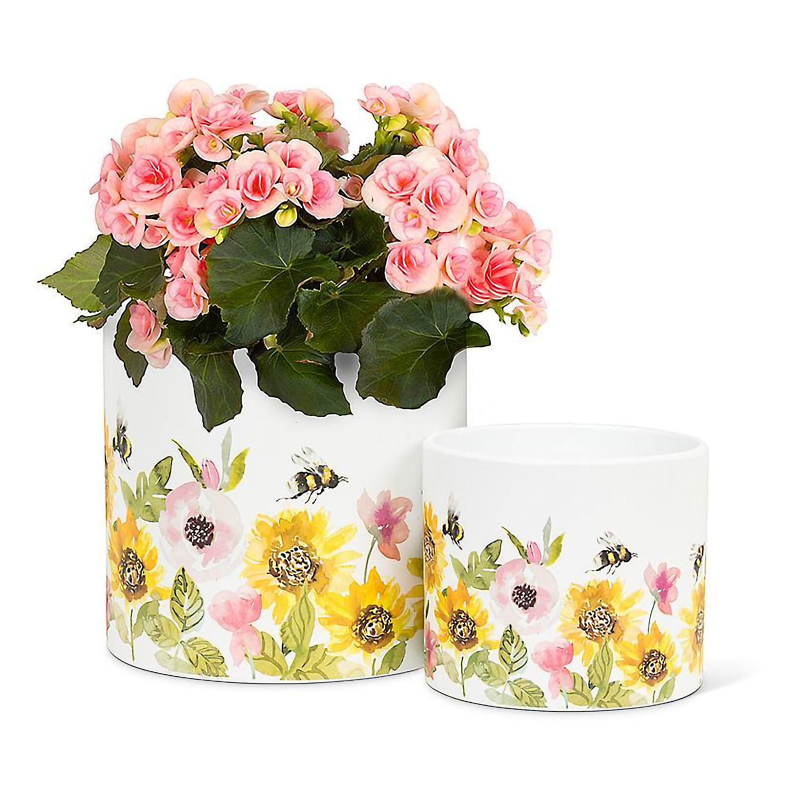 Abbott Ceramic Sunflowers & Bees Planter - 2 Sizes
