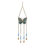 Butterfly Glass & Bell Wind Chimes