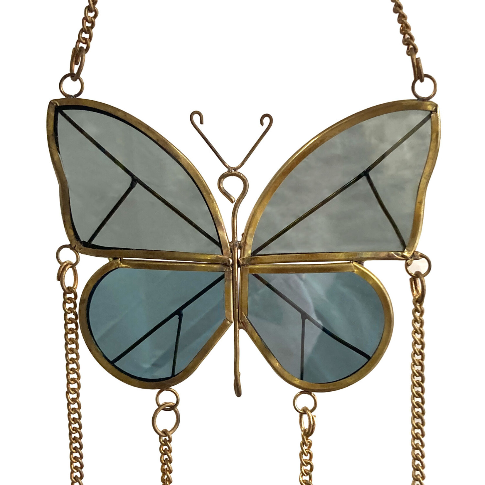 Butterfly Glass & Bell Wind Chimes