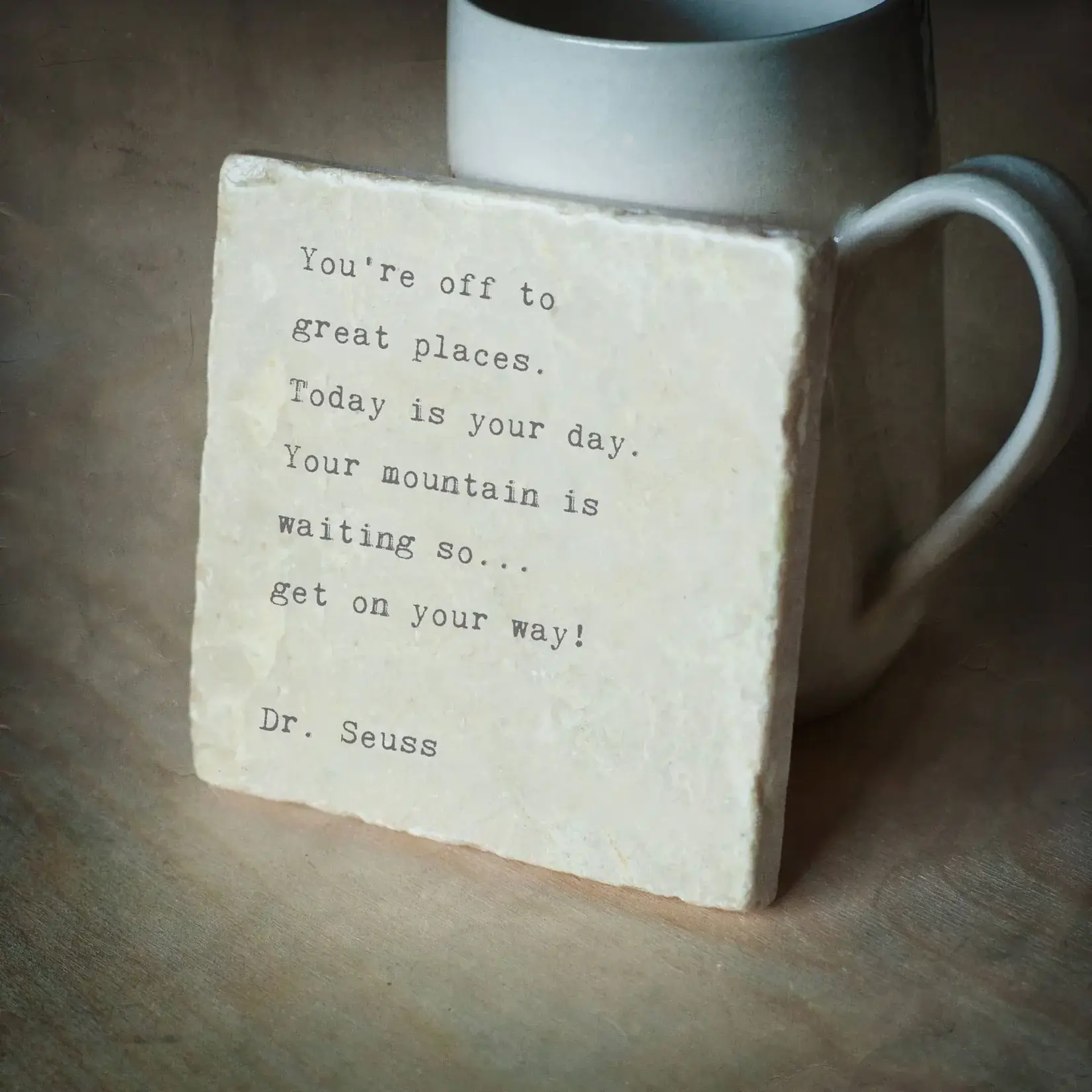 Cedar Mountain Marble Coaster - You're Off To Great Places