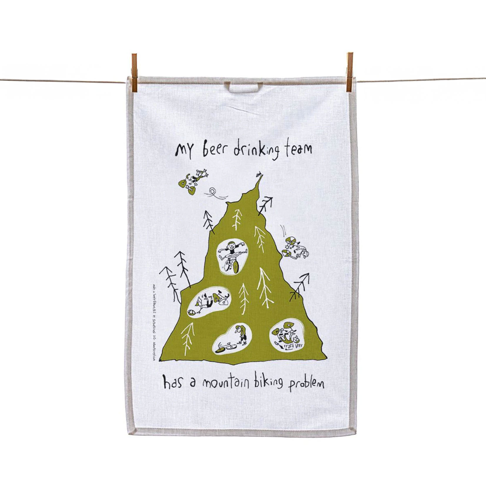 Sa Boothroyd Tea Towel - Mountain Biking