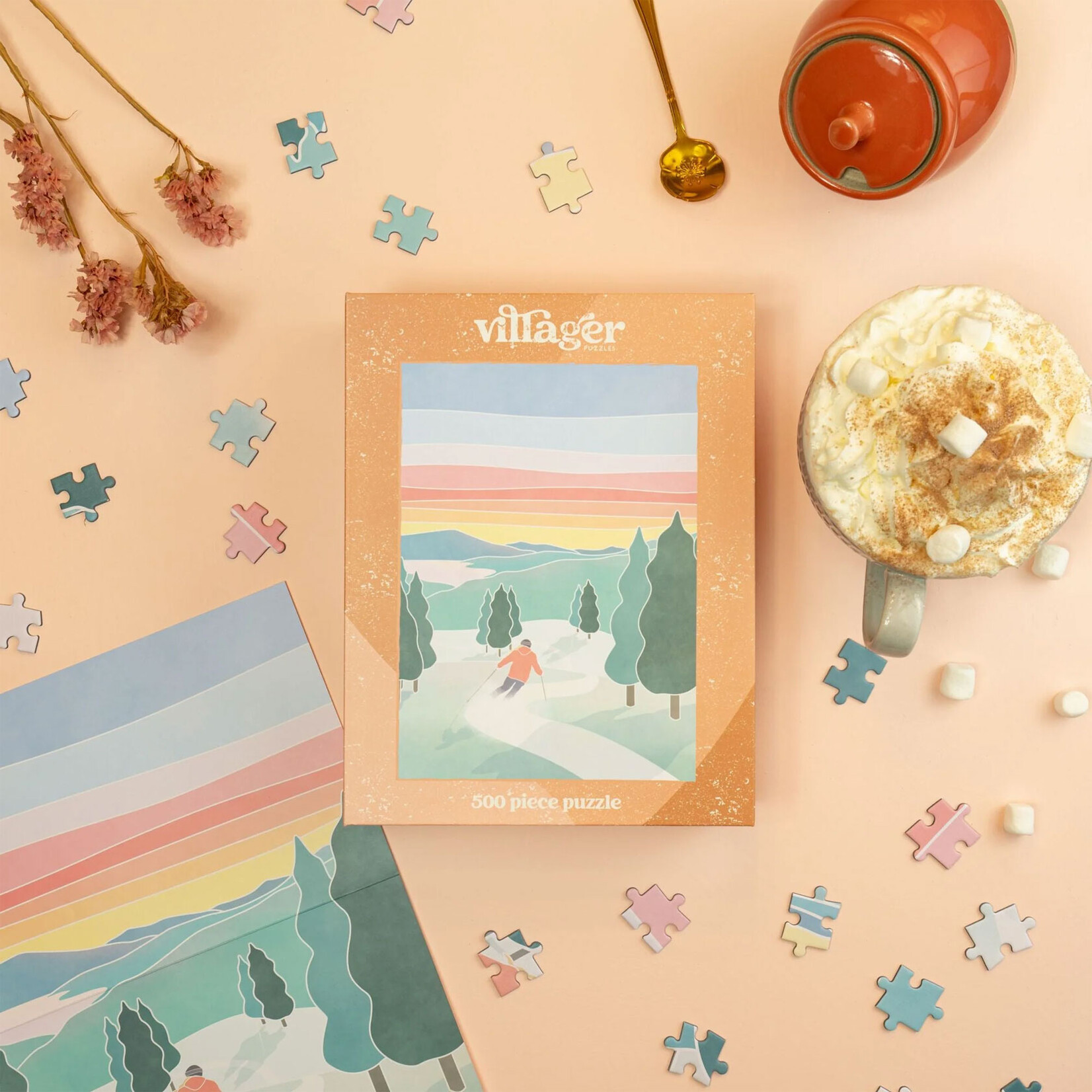 Villager Puzzles Jigsaw Puzzle - Sunset Ski (500-Piece)