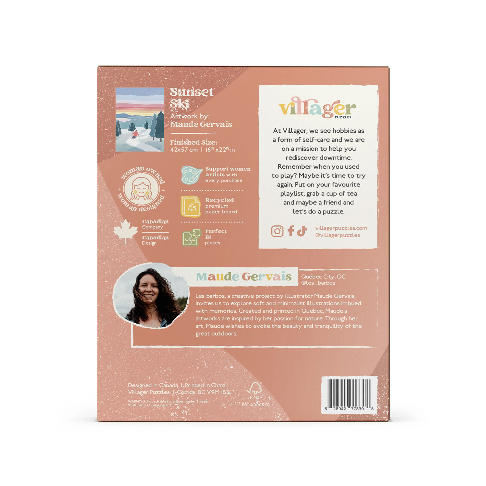Villager Puzzles Jigsaw Puzzle - Sunset Ski (500-Piece)