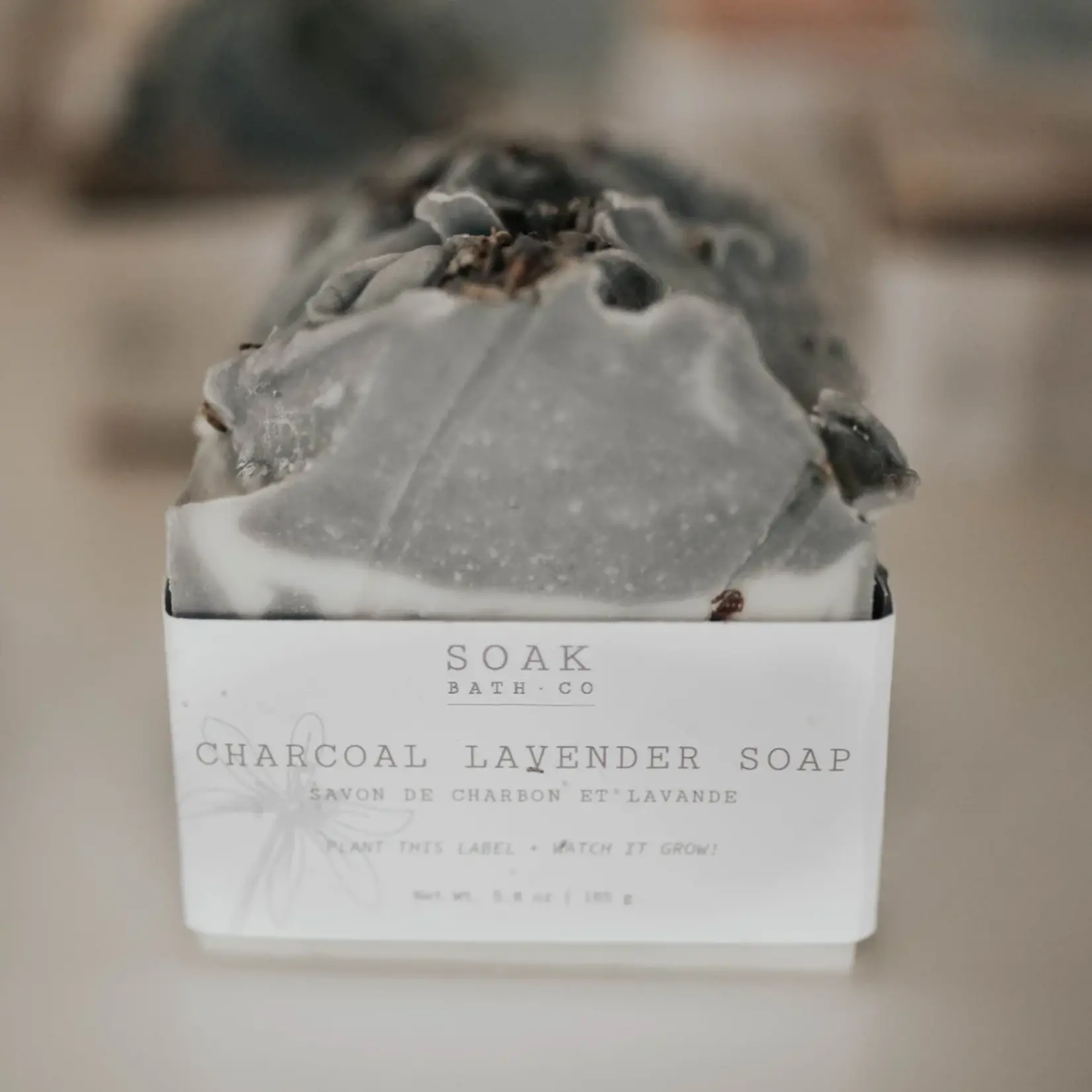 SOAK Bath Co Soap Bar - Charcoal Lavender