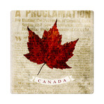 Cedar Mountain Marble Coaster - Canada Maple Leaf