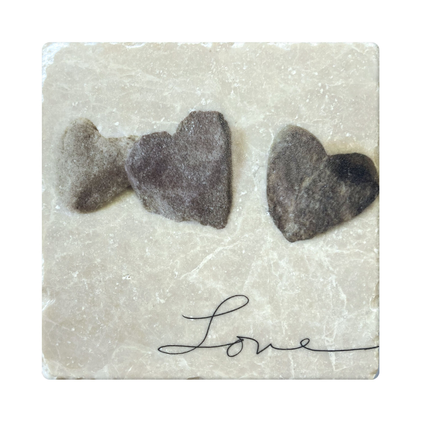 Cedar Mountain Marble Coaster - Love Stones