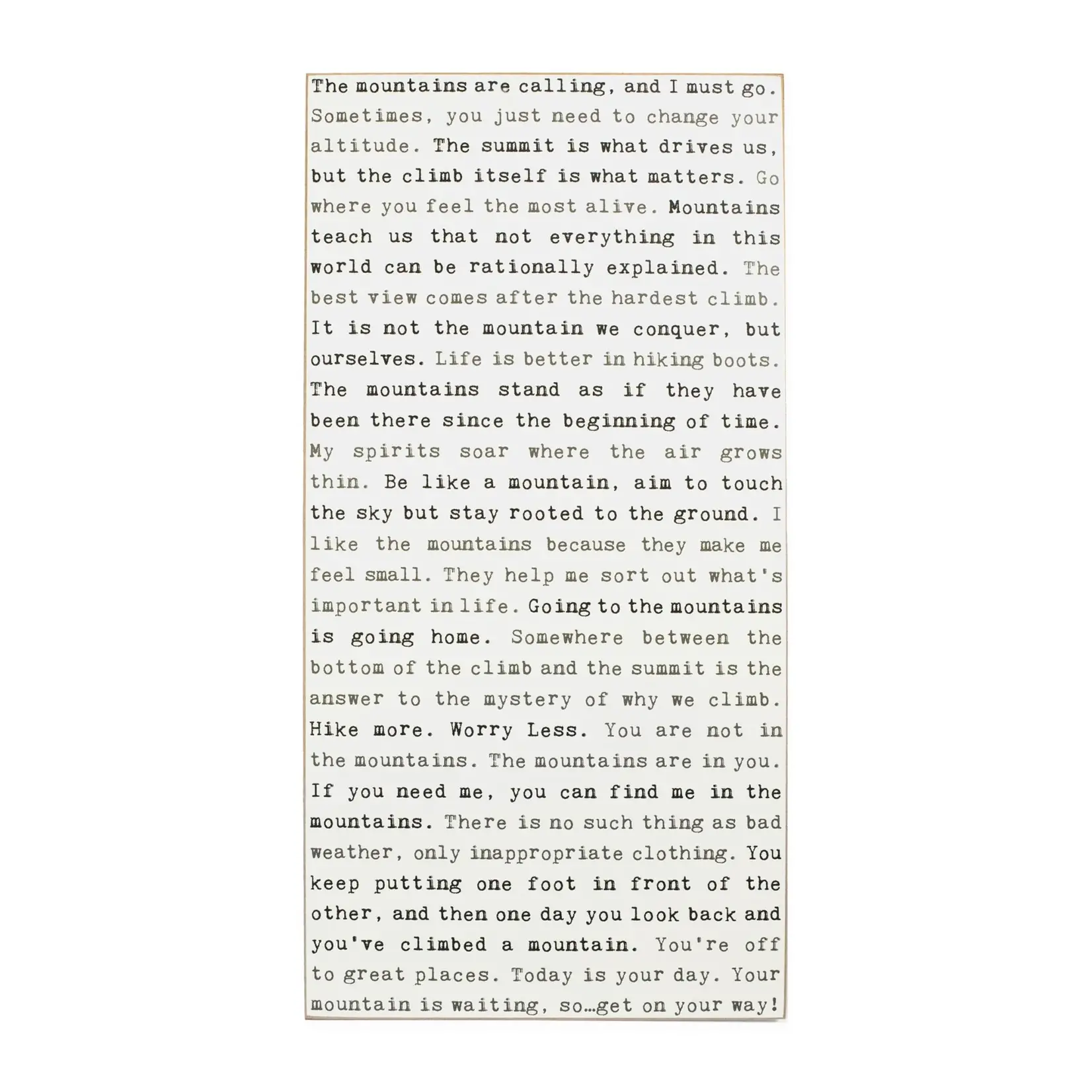 Cedar Mountain Typewriter Sign (Assorted Styles)