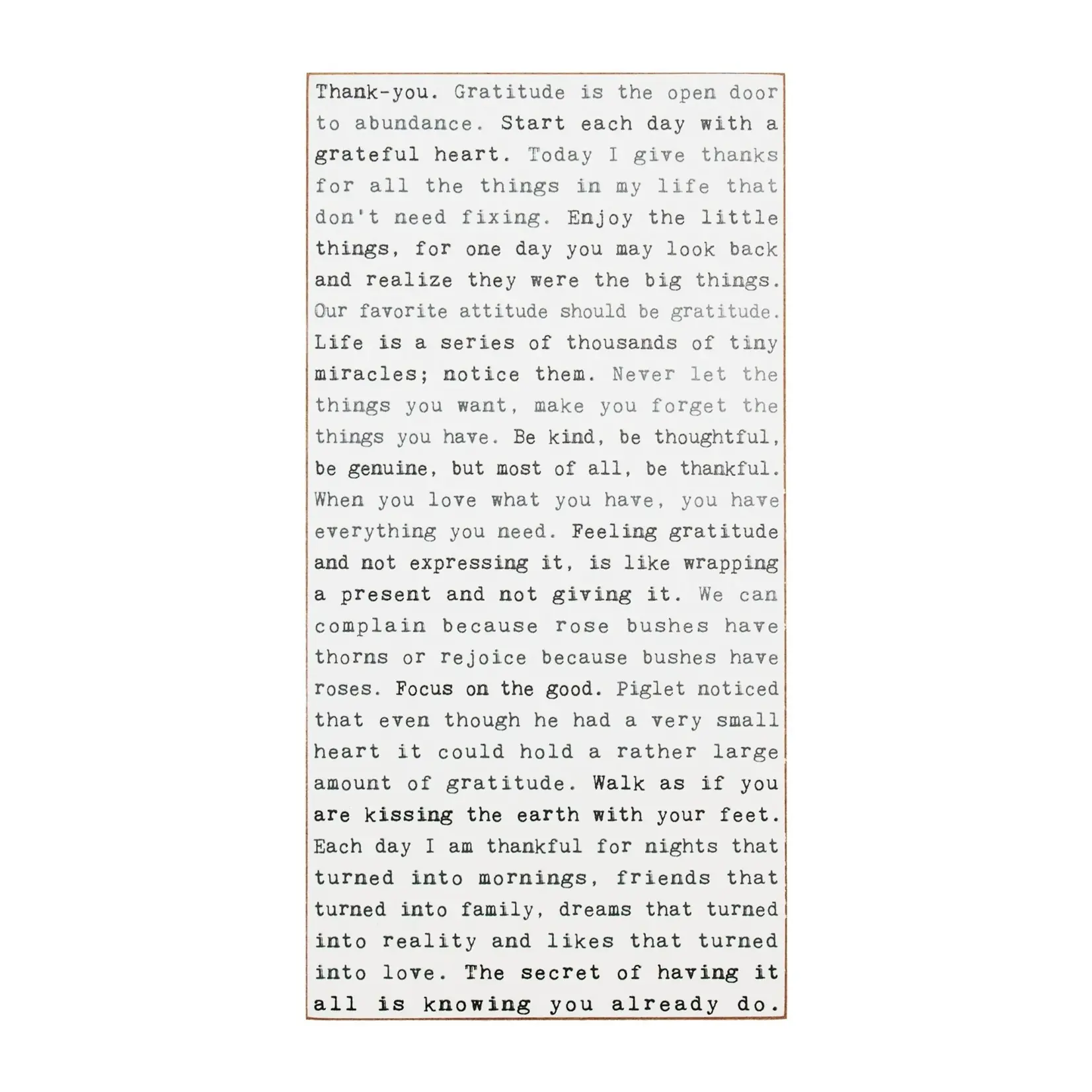 Cedar Mountain Typewriter Sign (Assorted Styles)