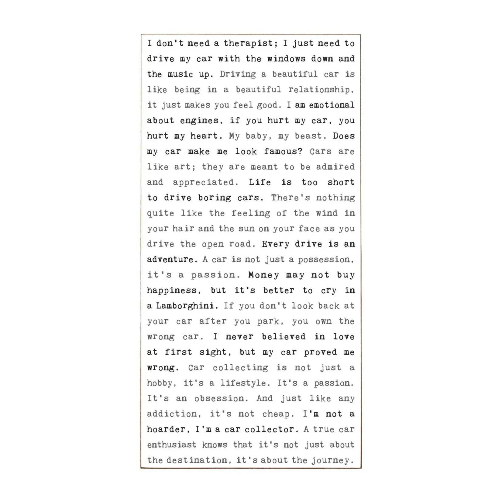 Cedar Mountain Typewriter Sign (Assorted Styles)