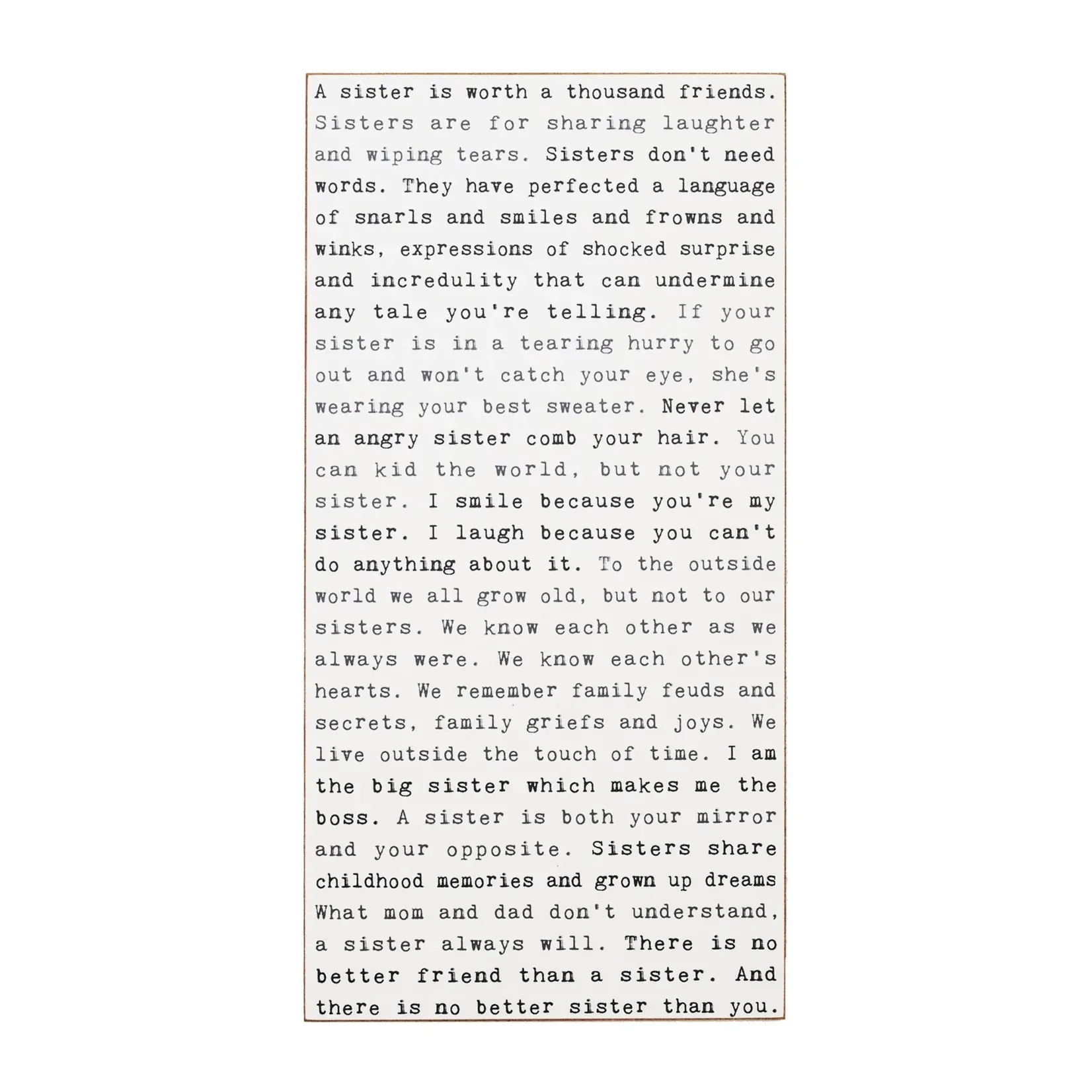 Cedar Mountain Typewriter Sign (Assorted Styles)