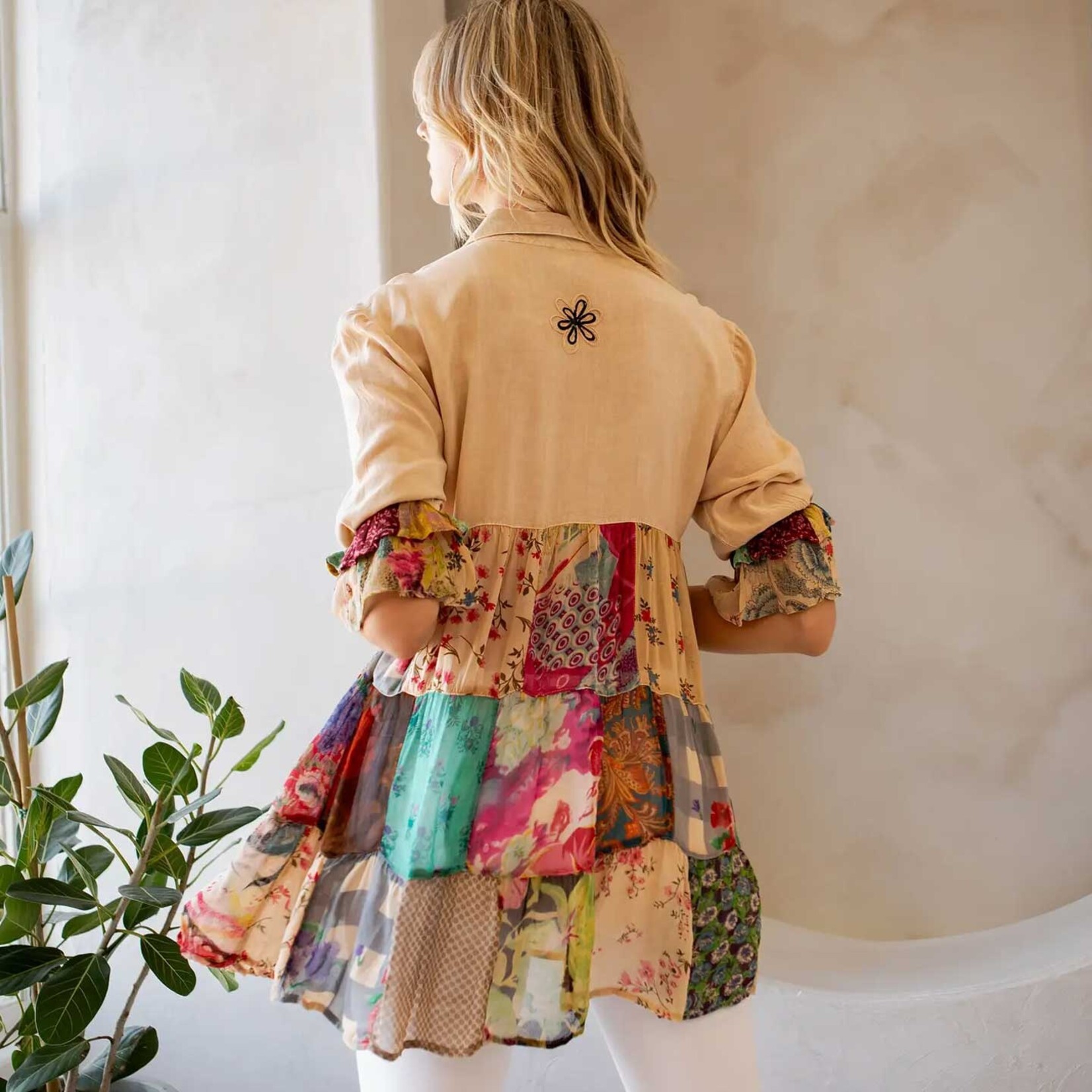 Young Threads Blouse Top - 3/4 Ruffle Sleeve