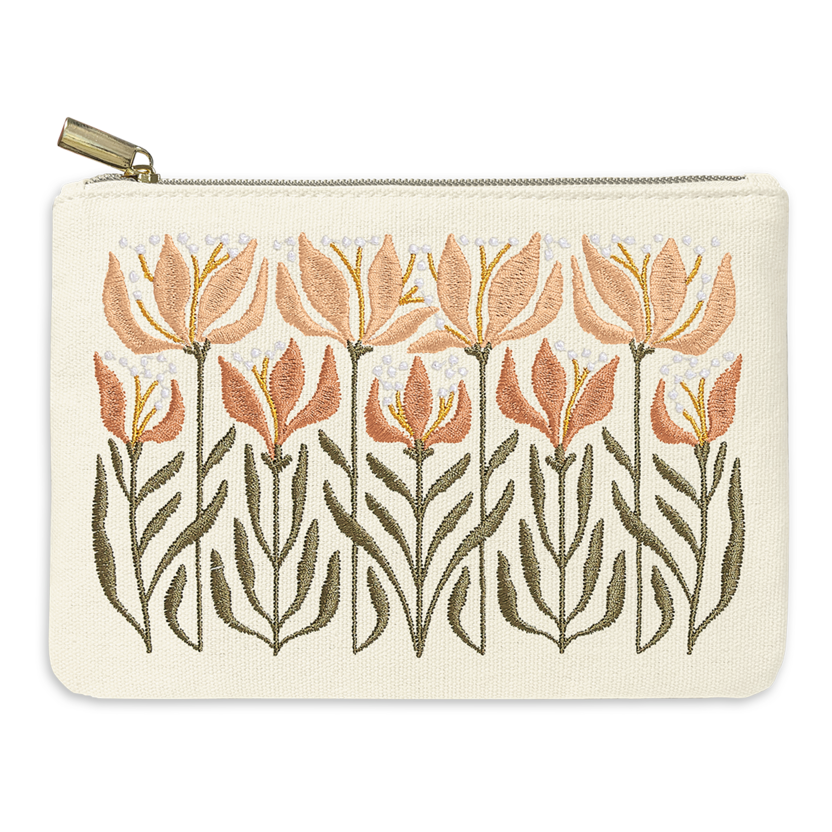 Lady Jayne Embroidered Pouch - Lilies