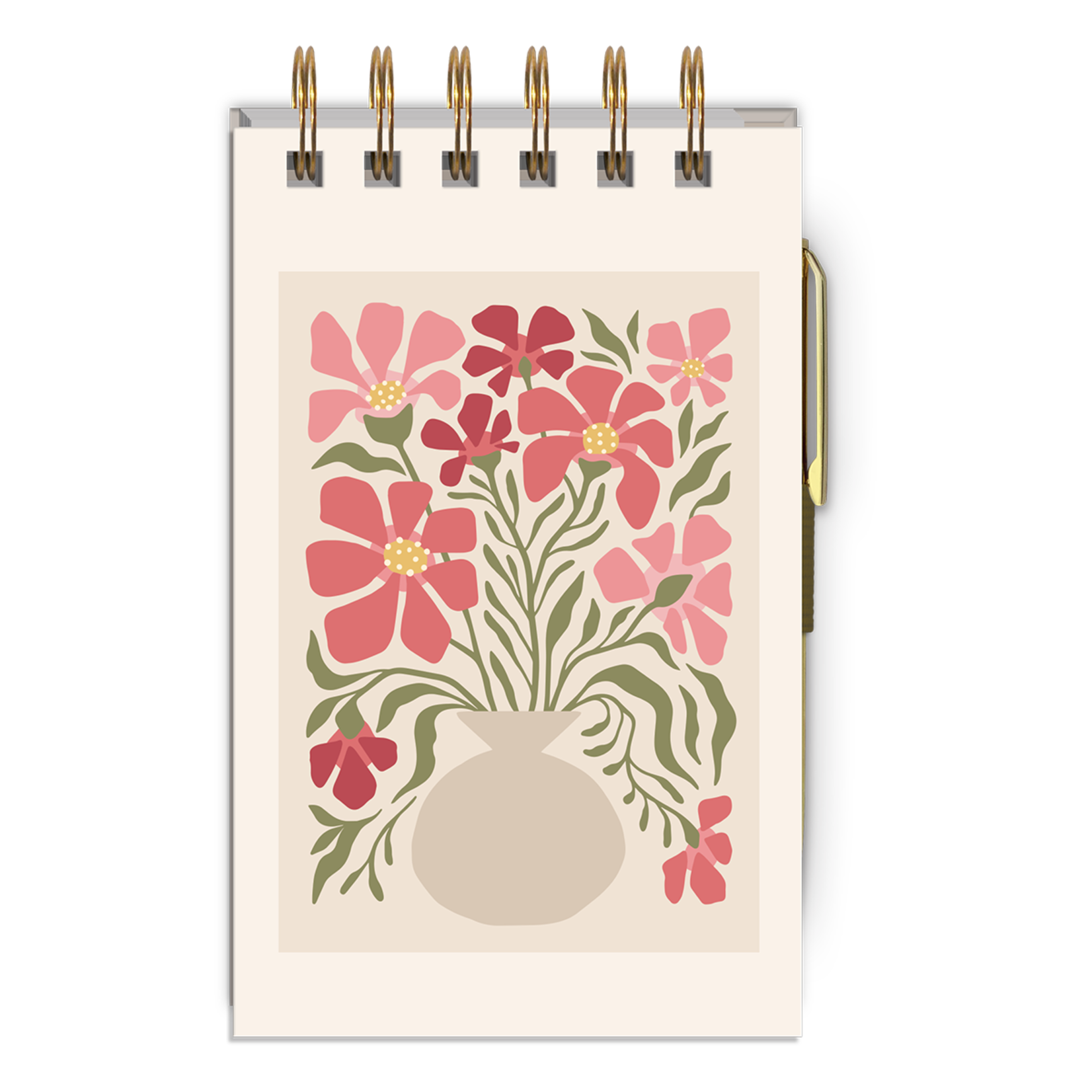 Lady Jayne Spiral Notepad & Pen - Camellias