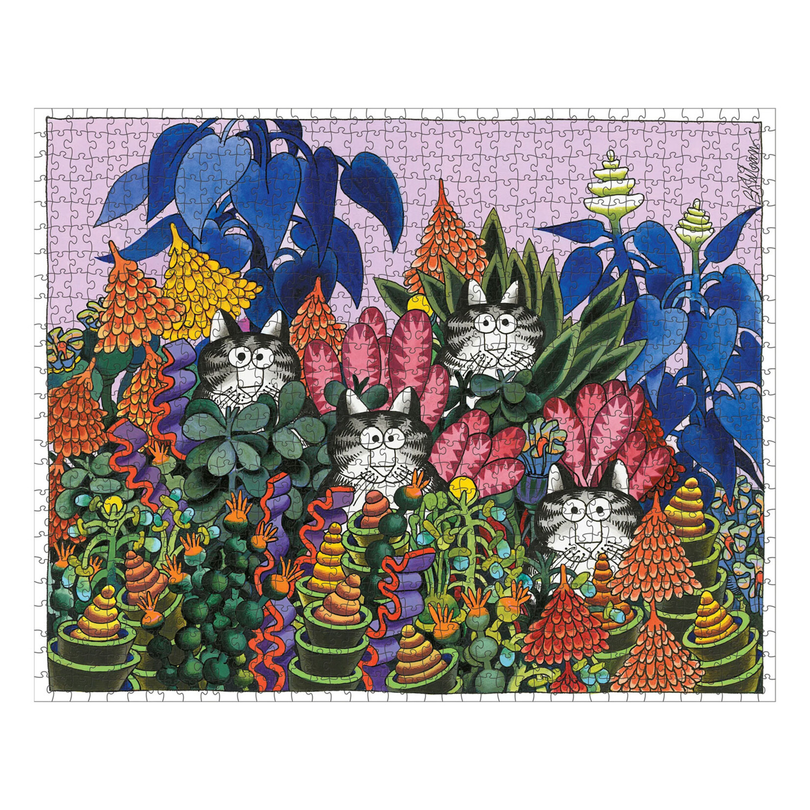 Pomegranate Jigsaw Puzzle - Jungle Cats by B. Kliban (1000-Piece)