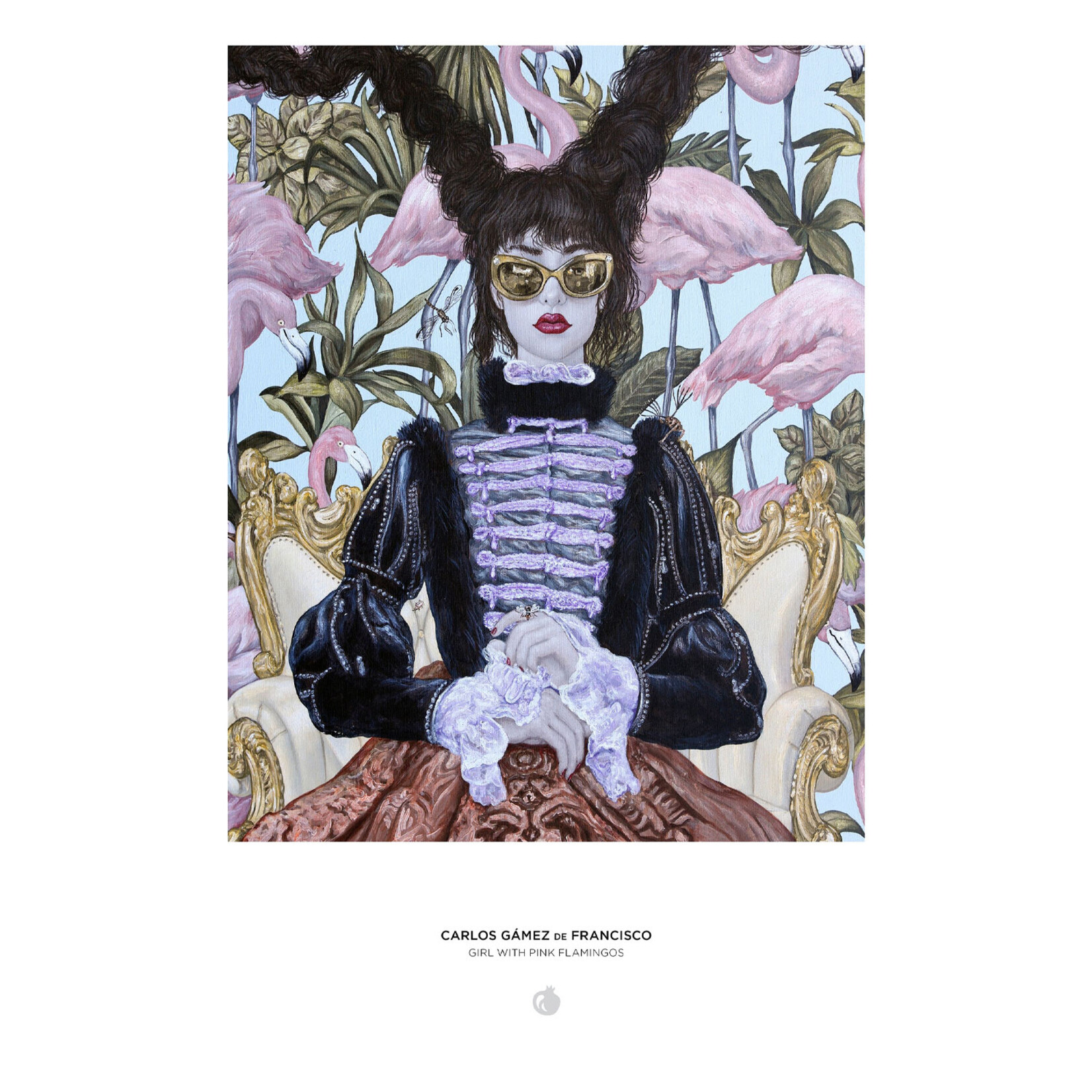 Pomegranate Jigsaw Puzzle - Girl with Pink Flamingos by Carlos Gámez de Francisco (1000-Piece)