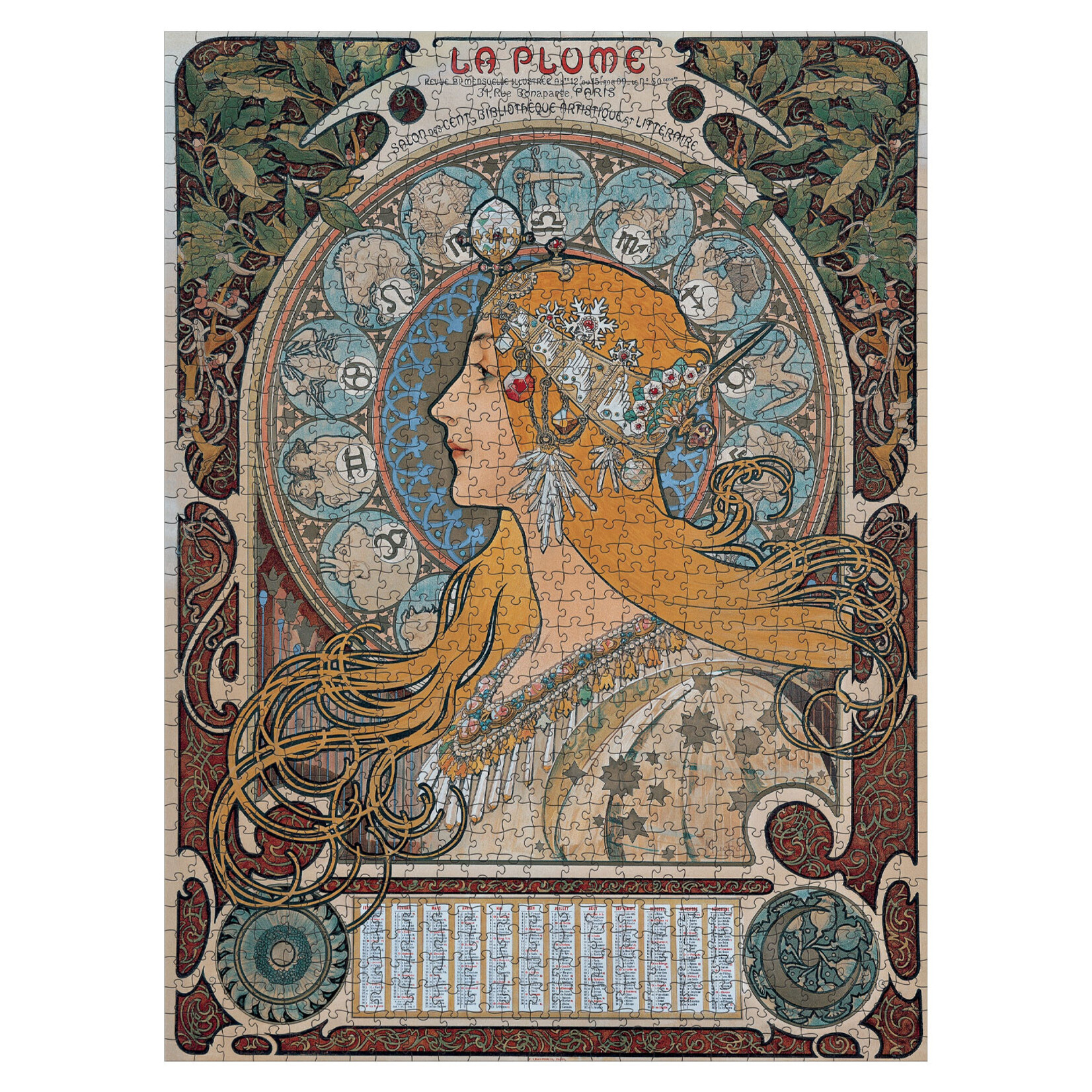 Pomegranate Jigsaw Puzzle - Zodiac by Alphonse Mucha (1000-Piece)