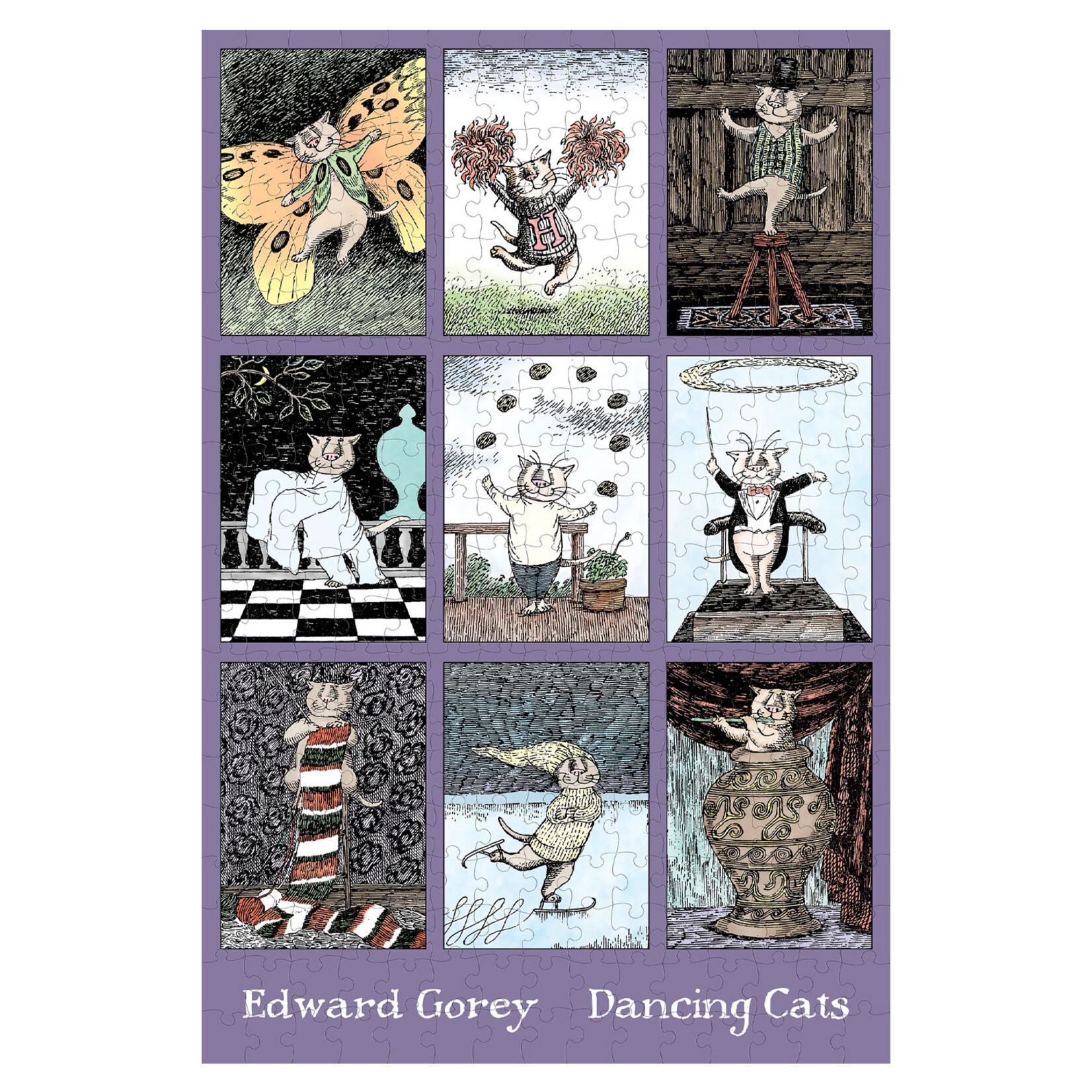 Pomegranate Jigsaw Puzzle Dancing Cats by Edward Gorey (300-Piece)
