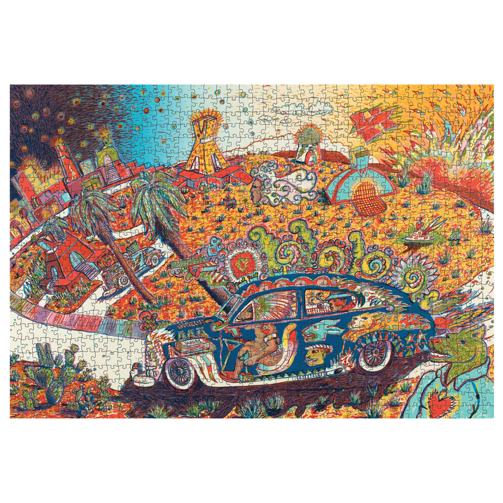 Pomegranate Jigsaw Puzzle - Cruising Turtle Island by Gilbert “Magu” Luján (1000-Piece)