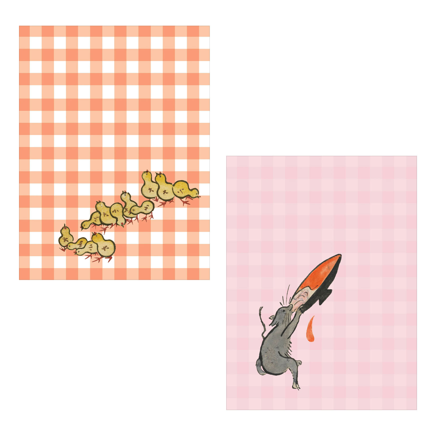 Pomegranate Celebration Boxed Notecards - Japanese Farm Friends (20 Unique Cards)