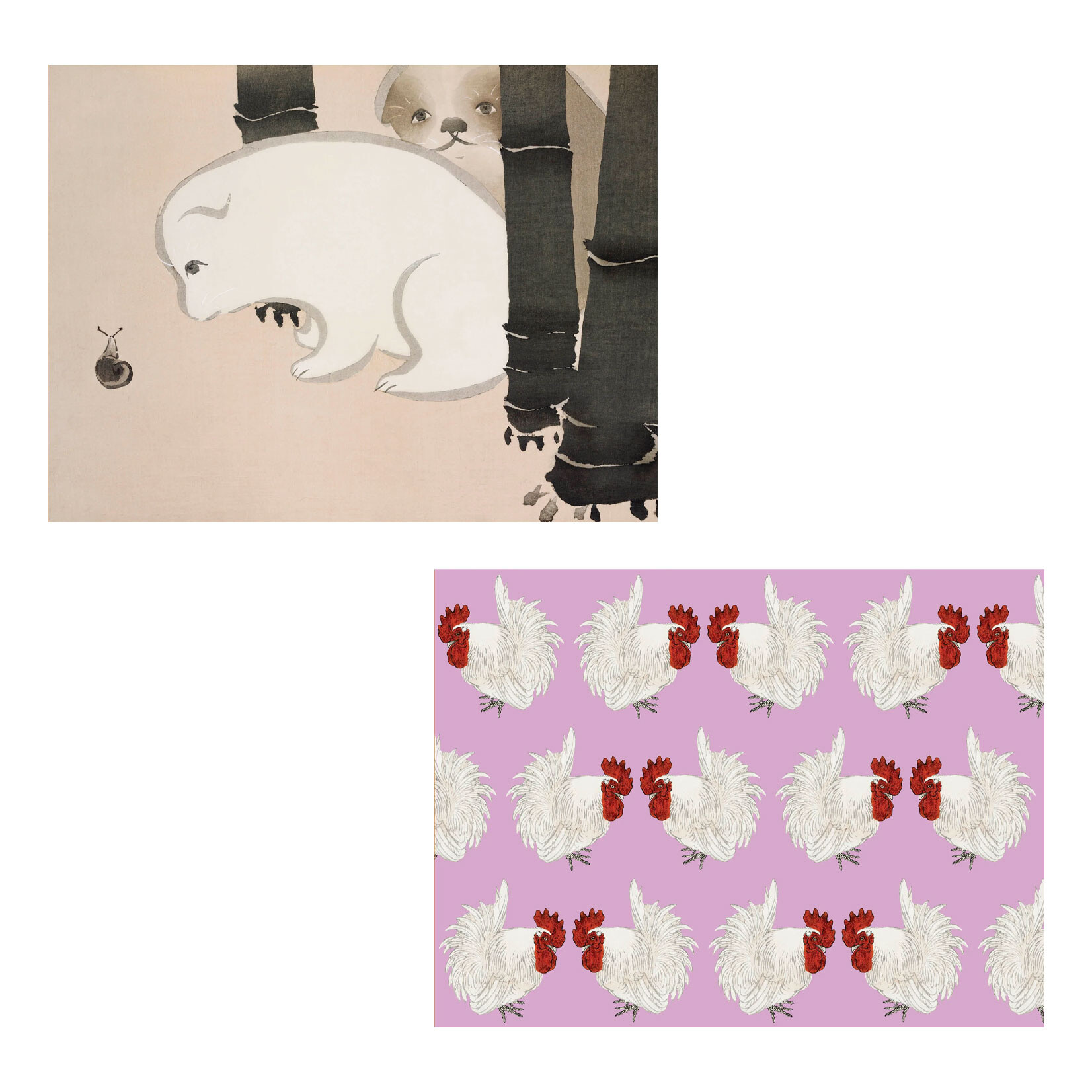 Pomegranate Celebration Boxed Notecards - Japanese Farm Friends (20 Unique Cards)