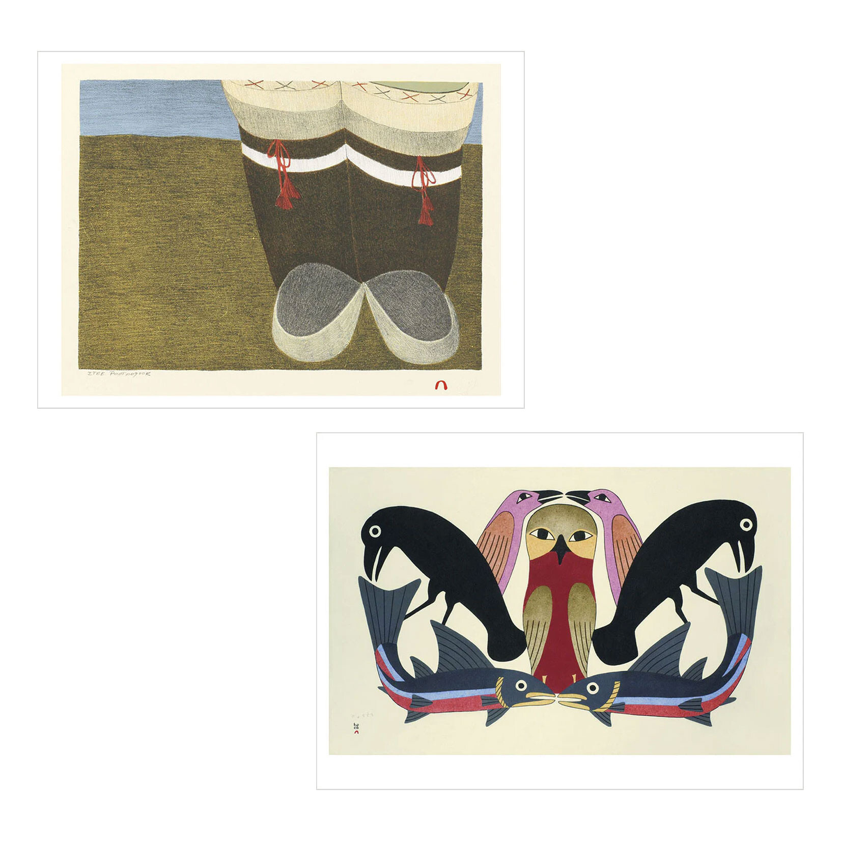 Pomegranate Postcard Book - Life On the Land: Inuit Art from Kinngait (30 Postcards)