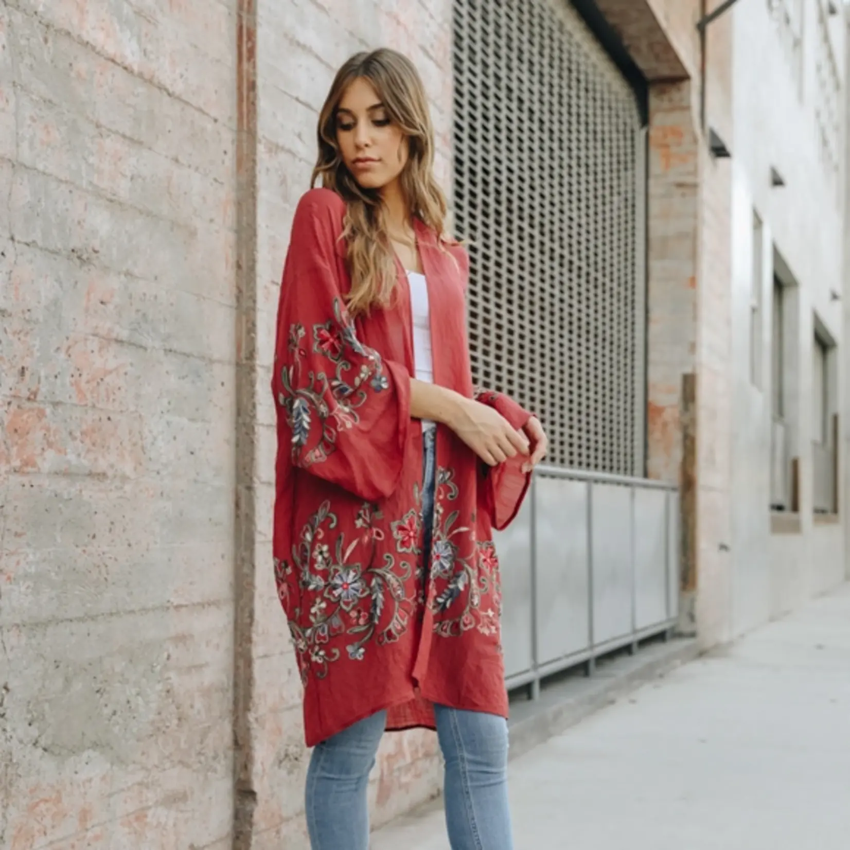 Leto Accessories Kimono - Floral Full Length -