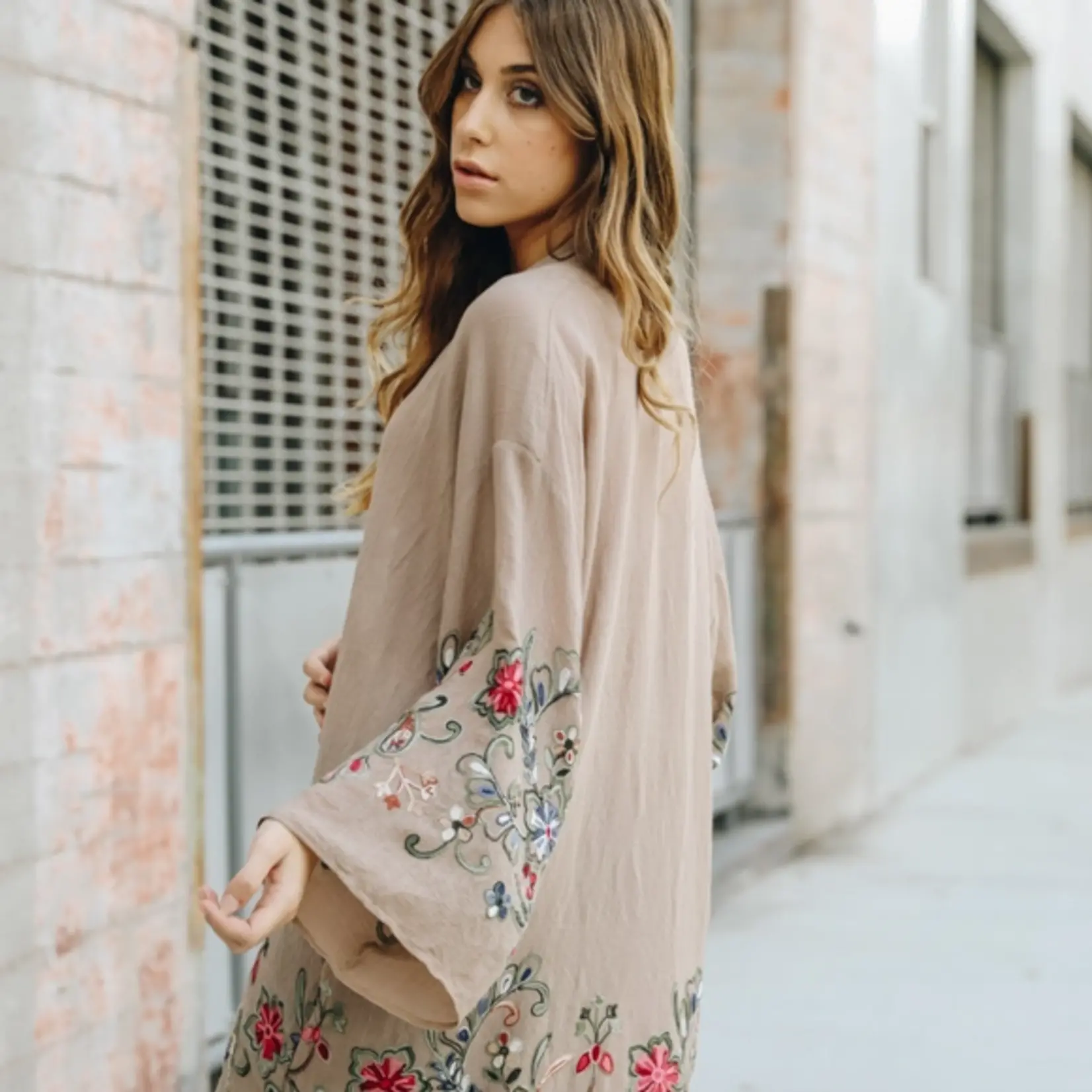 Leto Accessories Kimono - Floral Full Length -