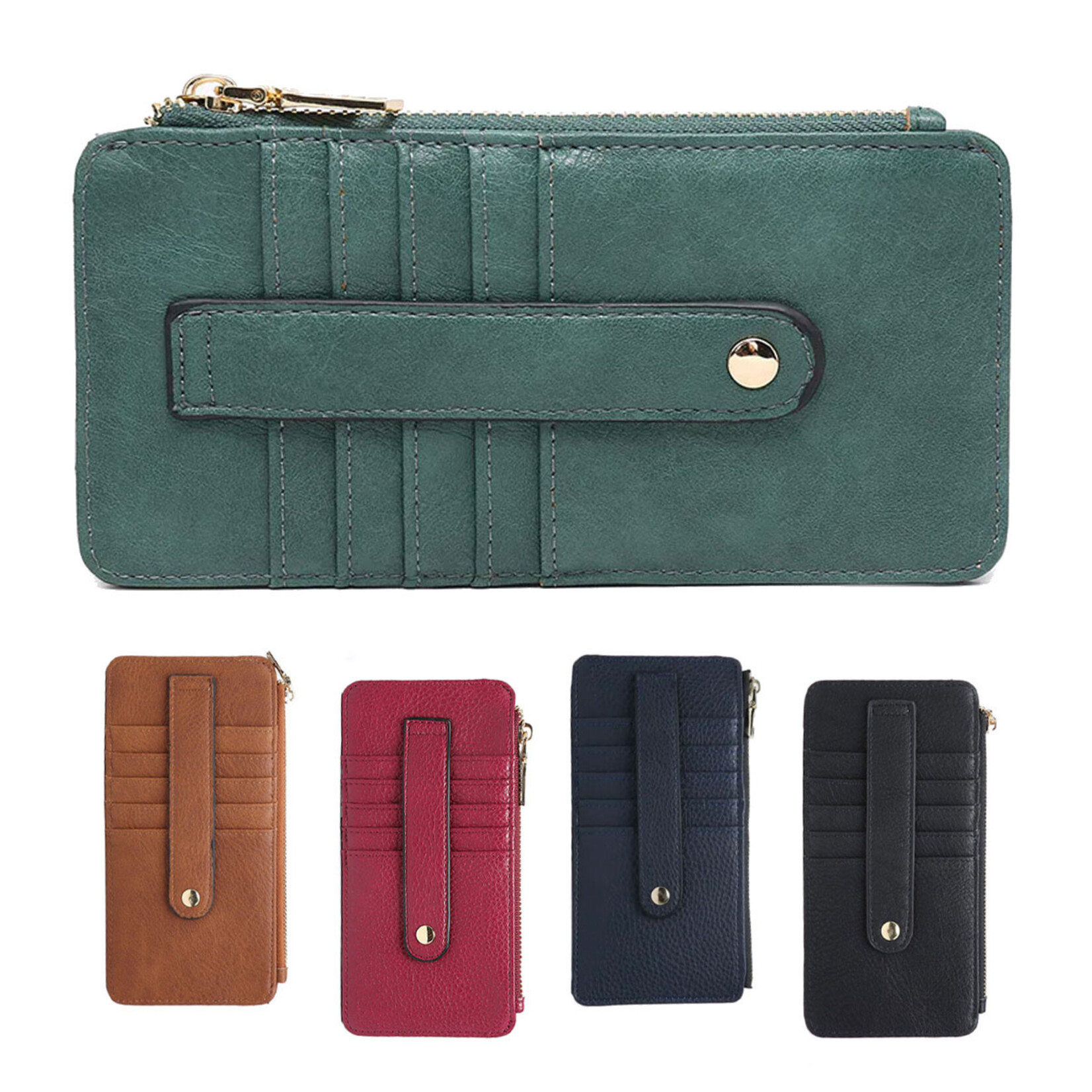Jen & Co. Saige Slim Vegan Wallet - Assorted Colours