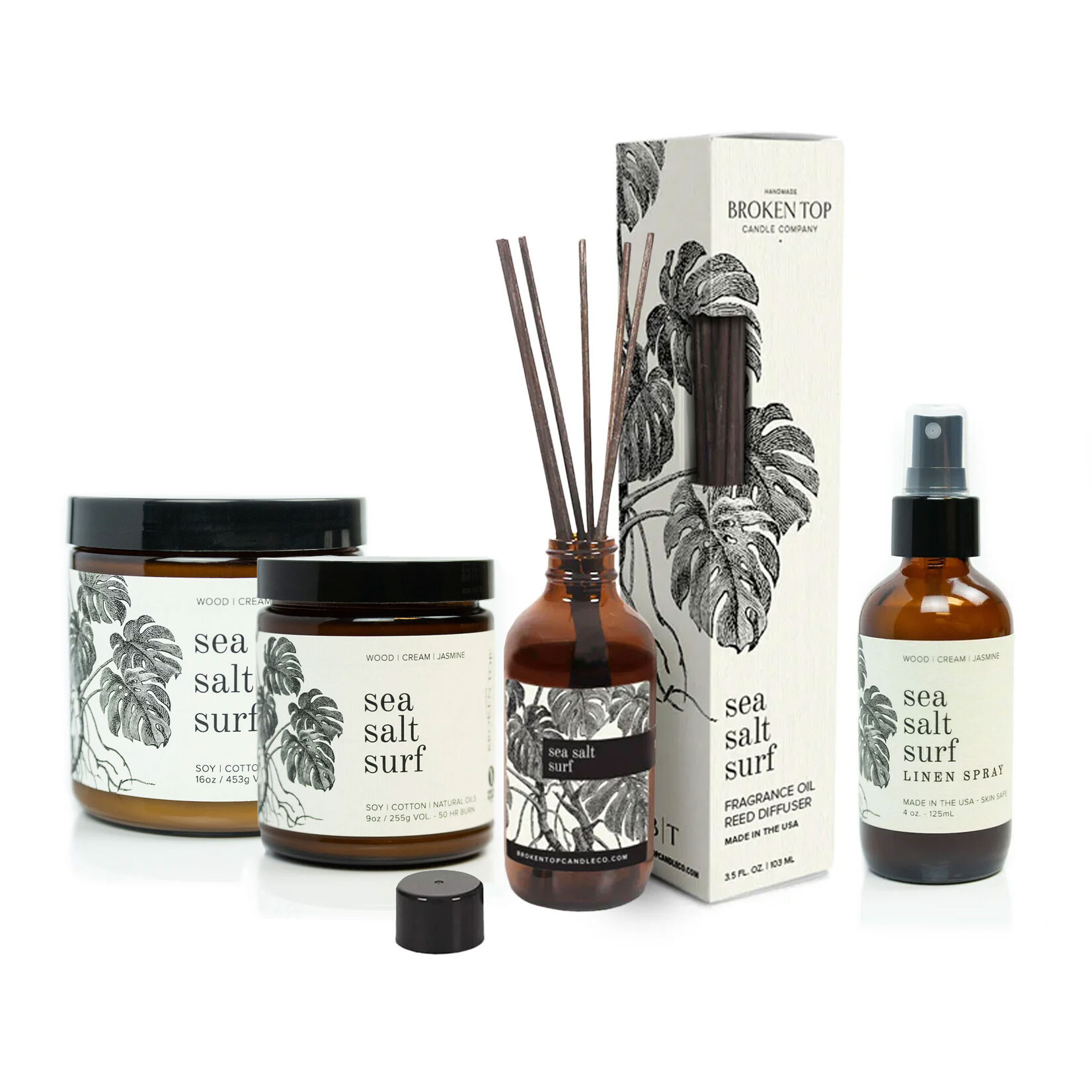 Broken Top Sea Salt Surf - Linen Spray | Reed Diffuser | Soy Candle
