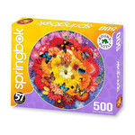 Round Jigsaw Puzzle - Colorful Blooms (500-Piece)