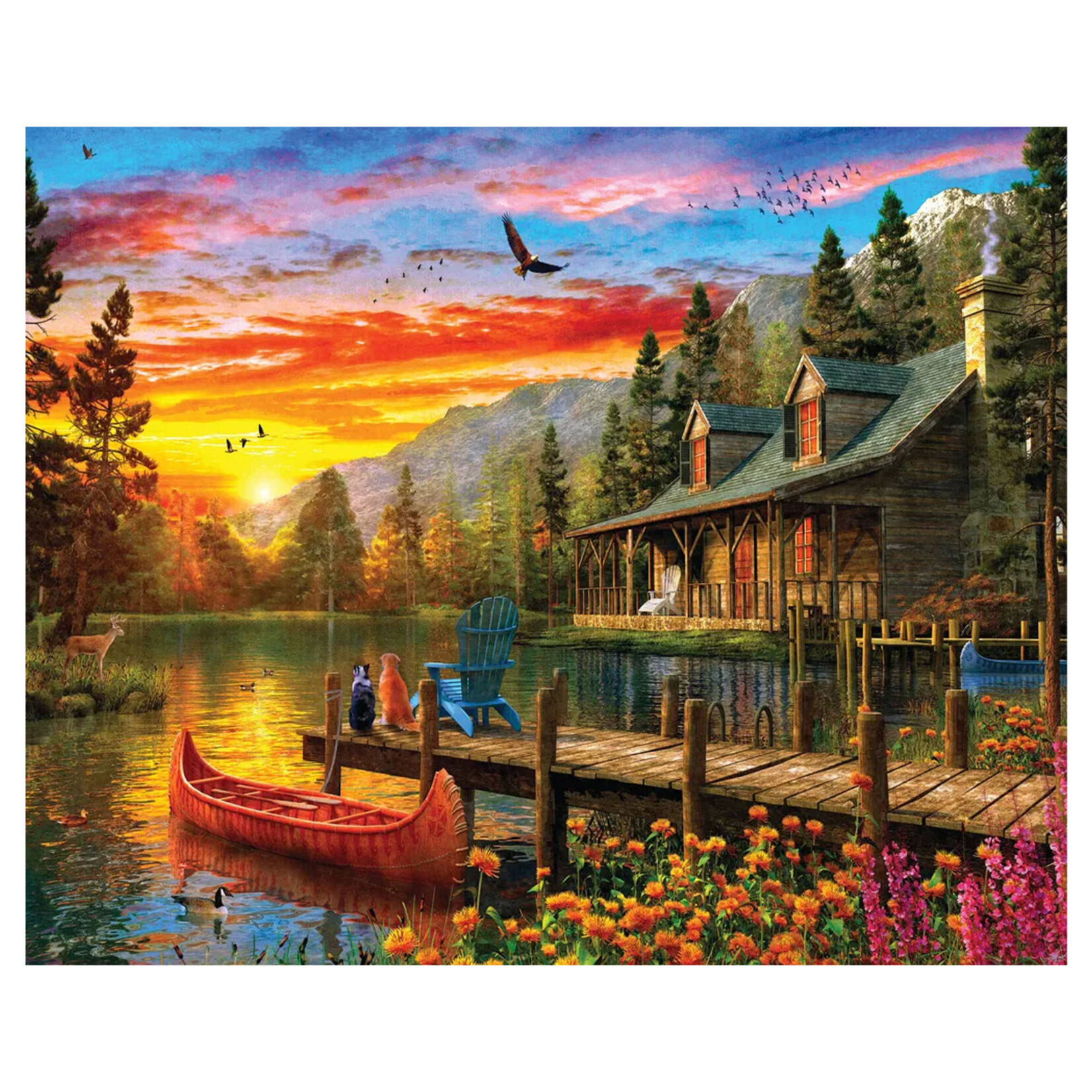 Jigsaw Puzzle - Cabin Evening Sunset (1500-Piece)