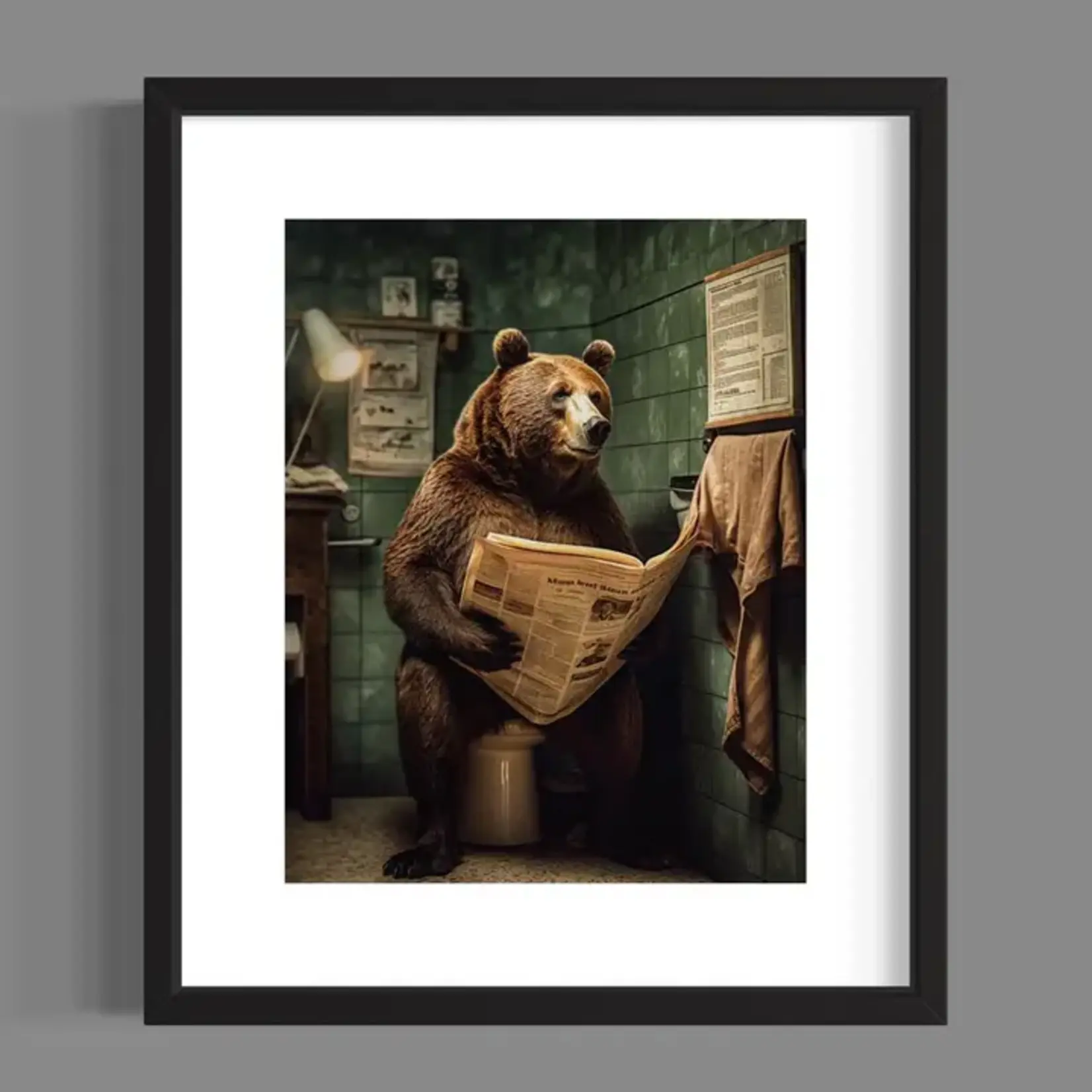 Wall Decor - Bear in Bathroom