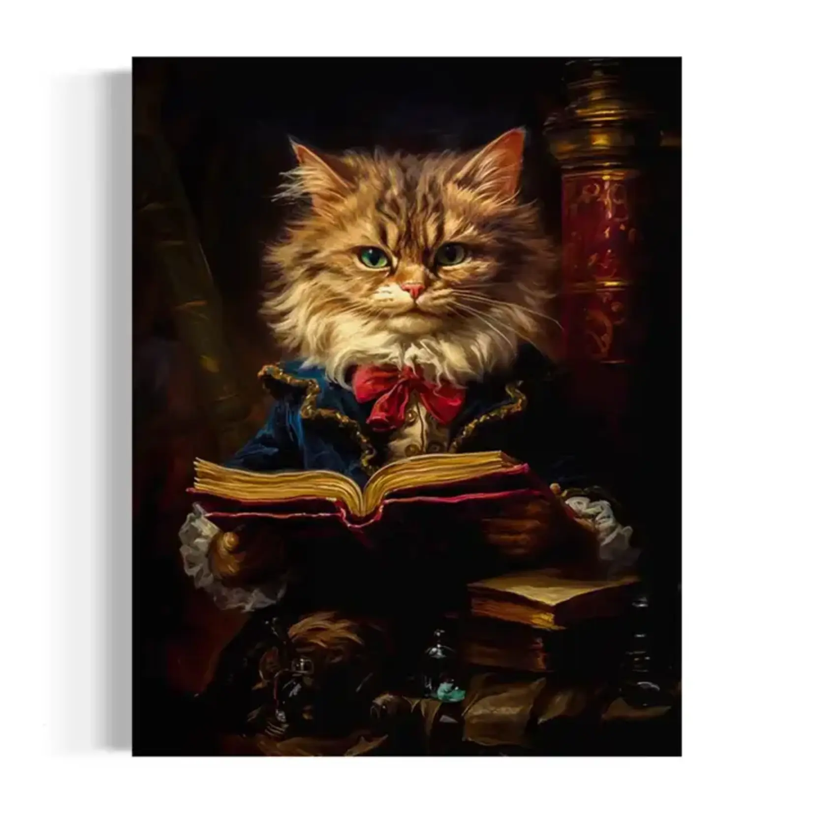 Salty Alyce Wall Decor - Baroque Cat Reading A Book