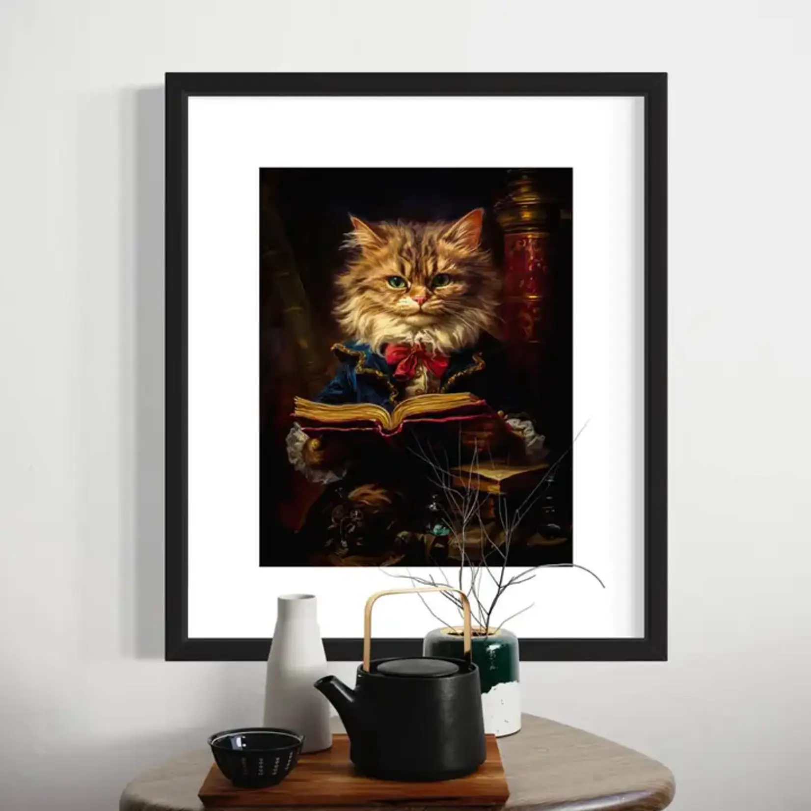 Wall Decor - Baroque Cat Reading A Book