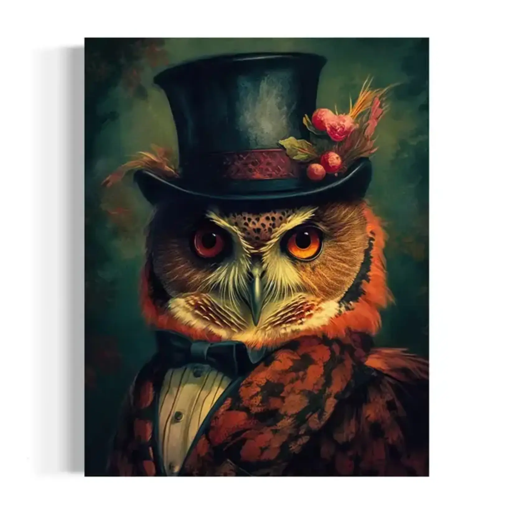 Wall Decor - Gentleman Red Owl Portrait