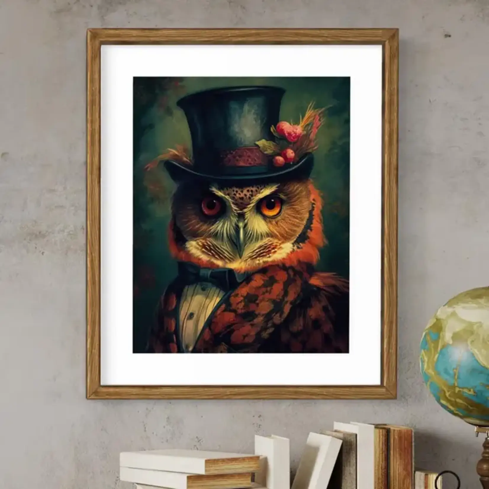 Salty Alyce Wall Decor - Gentleman Red Owl Portrait