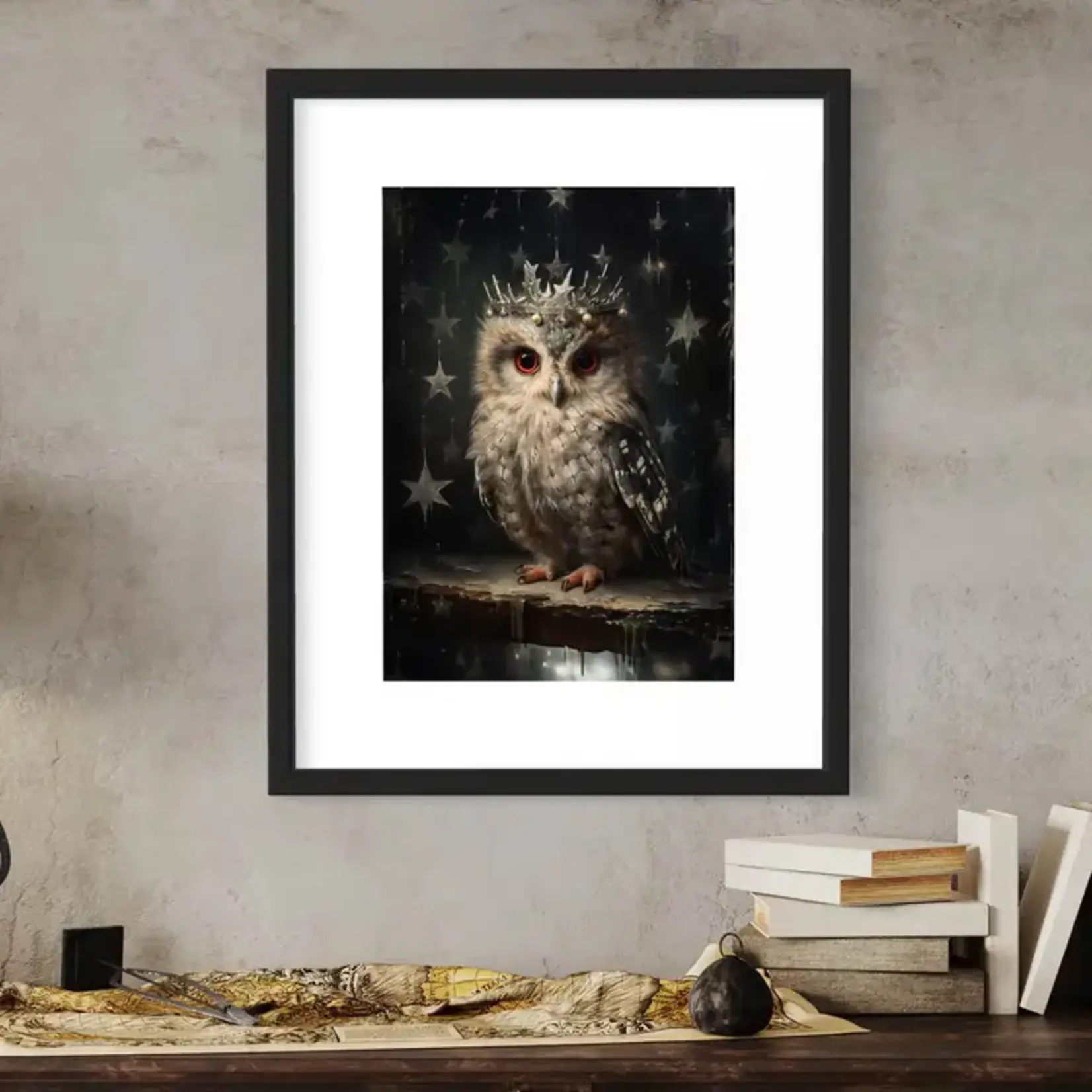 Wall Decor - Owl in Antique Star Crown