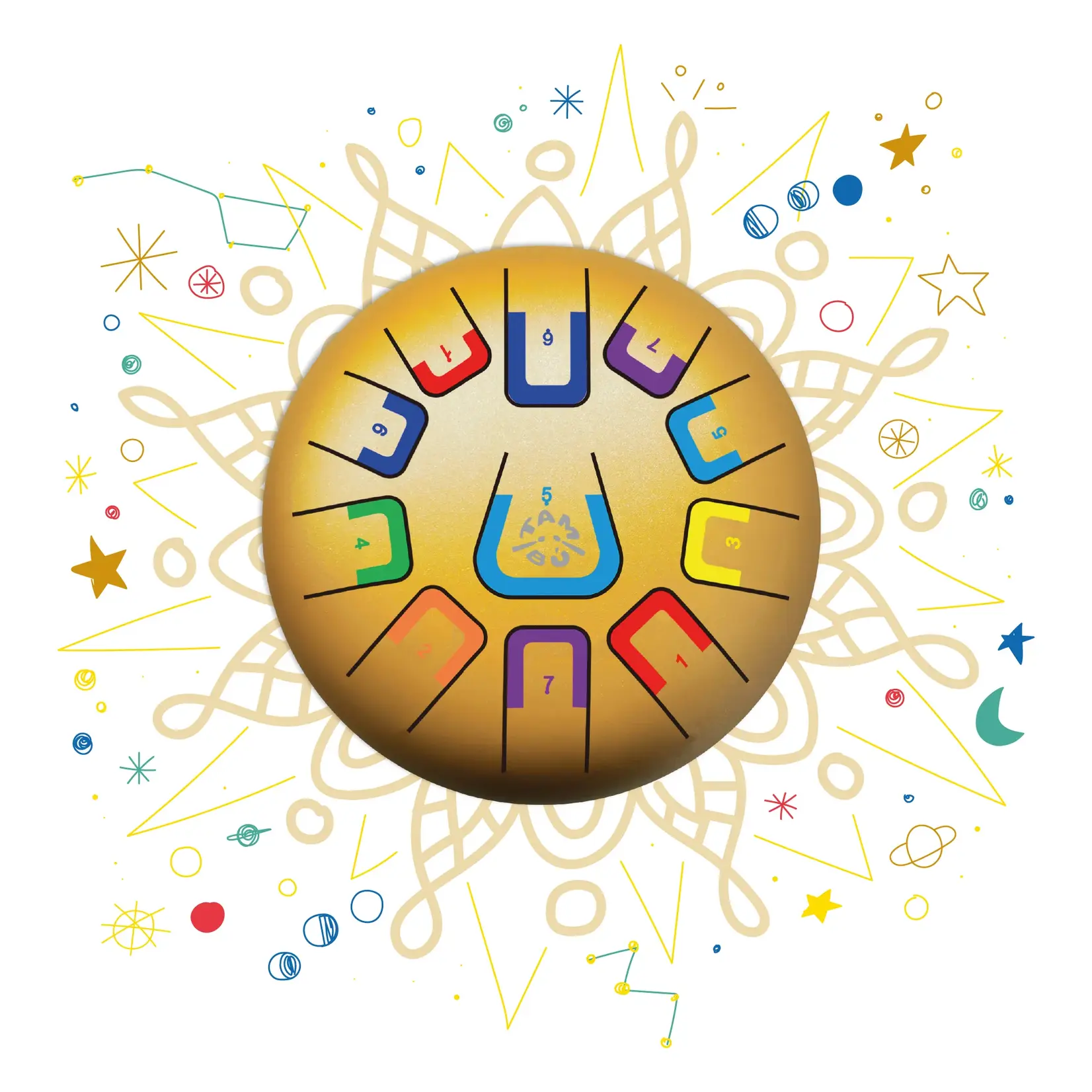 Tambú 8" Tongue Drum (Assorted Colours)