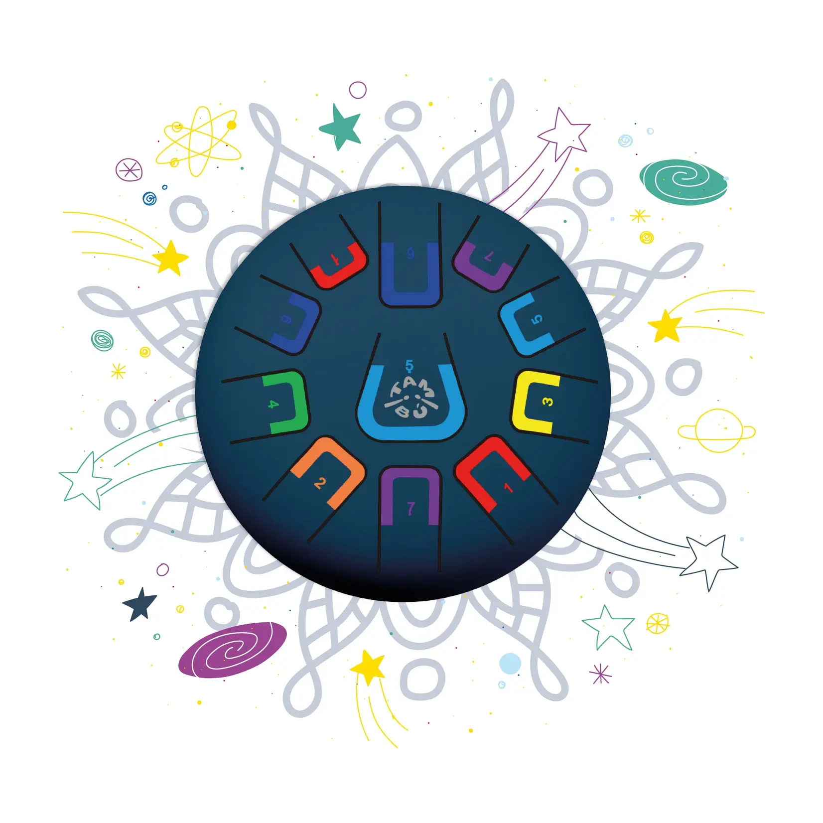 Tambú 8" Tongue Drum (Assorted Colours)