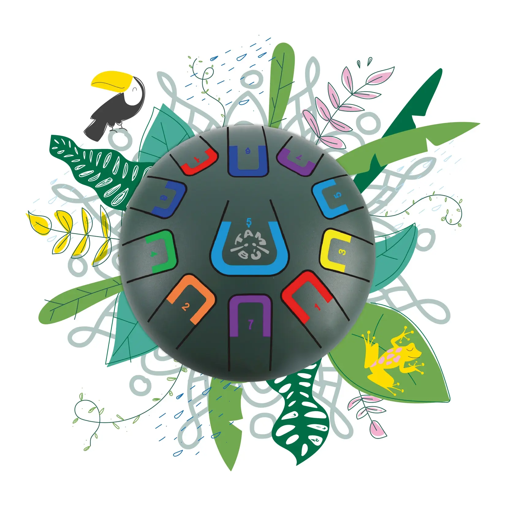 Tambú 8" Tongue Drum (Assorted Colours)