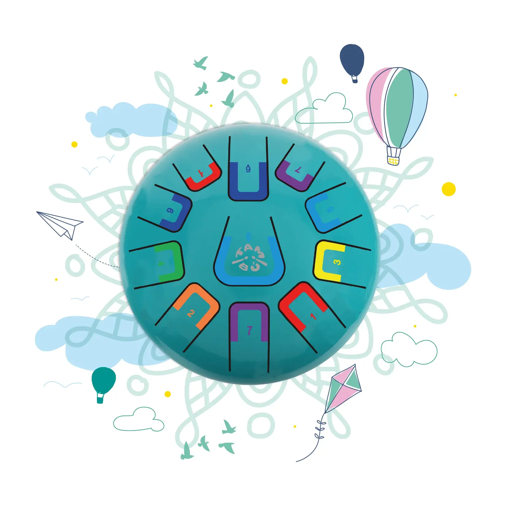 Tambú 8" Tongue Drum (Assorted Colours)