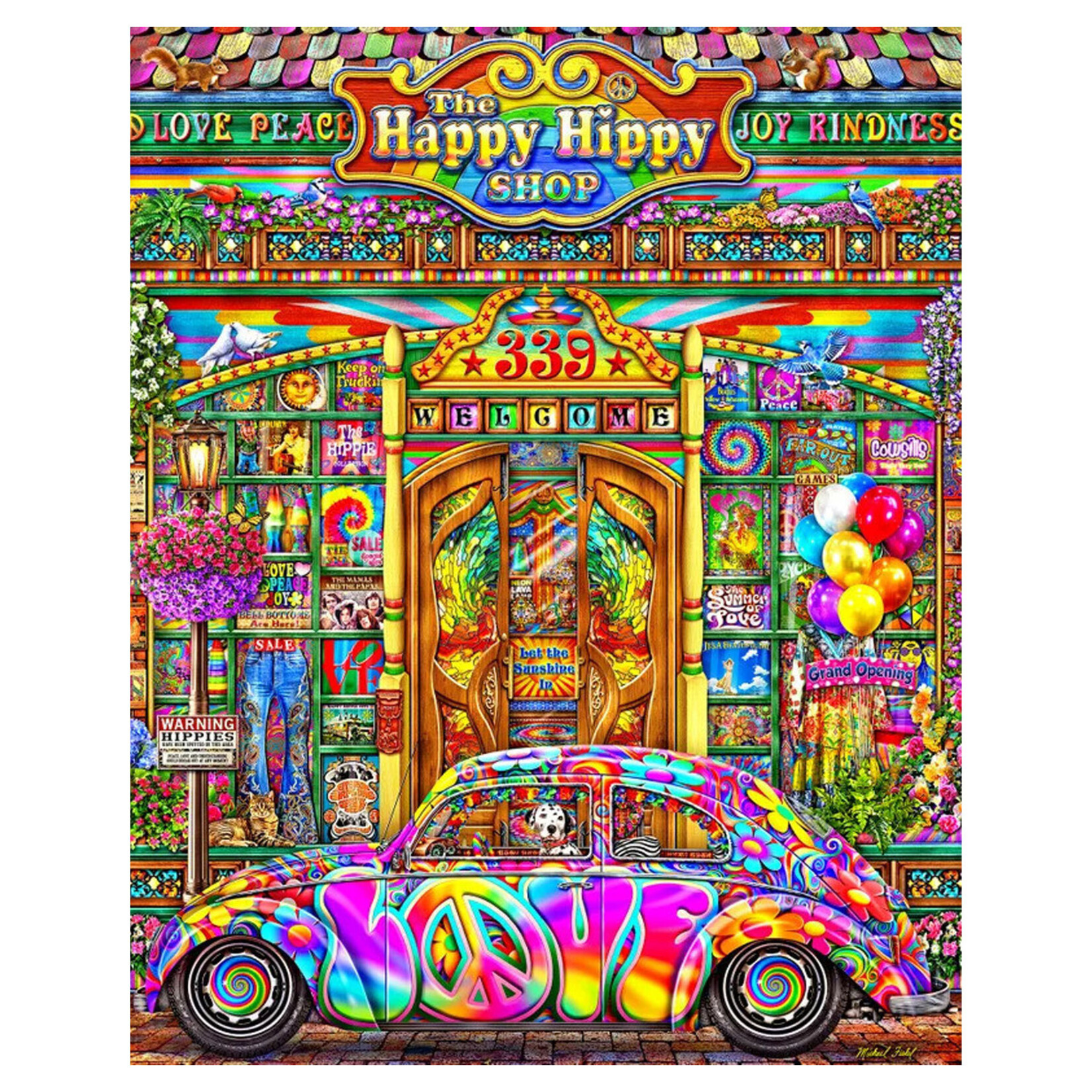 Springbok Jigsaw Puzzle - Happy Hippy Shop (1000-Piece)