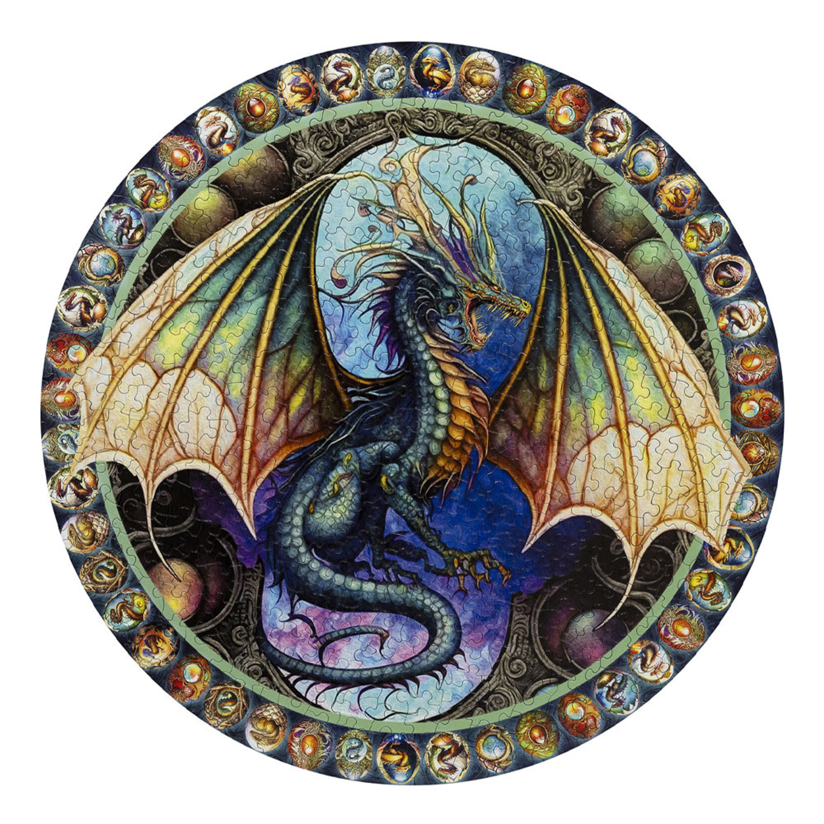 Springbok Round Jigsaw Puzzle - Dragon Heart (500-Piece)