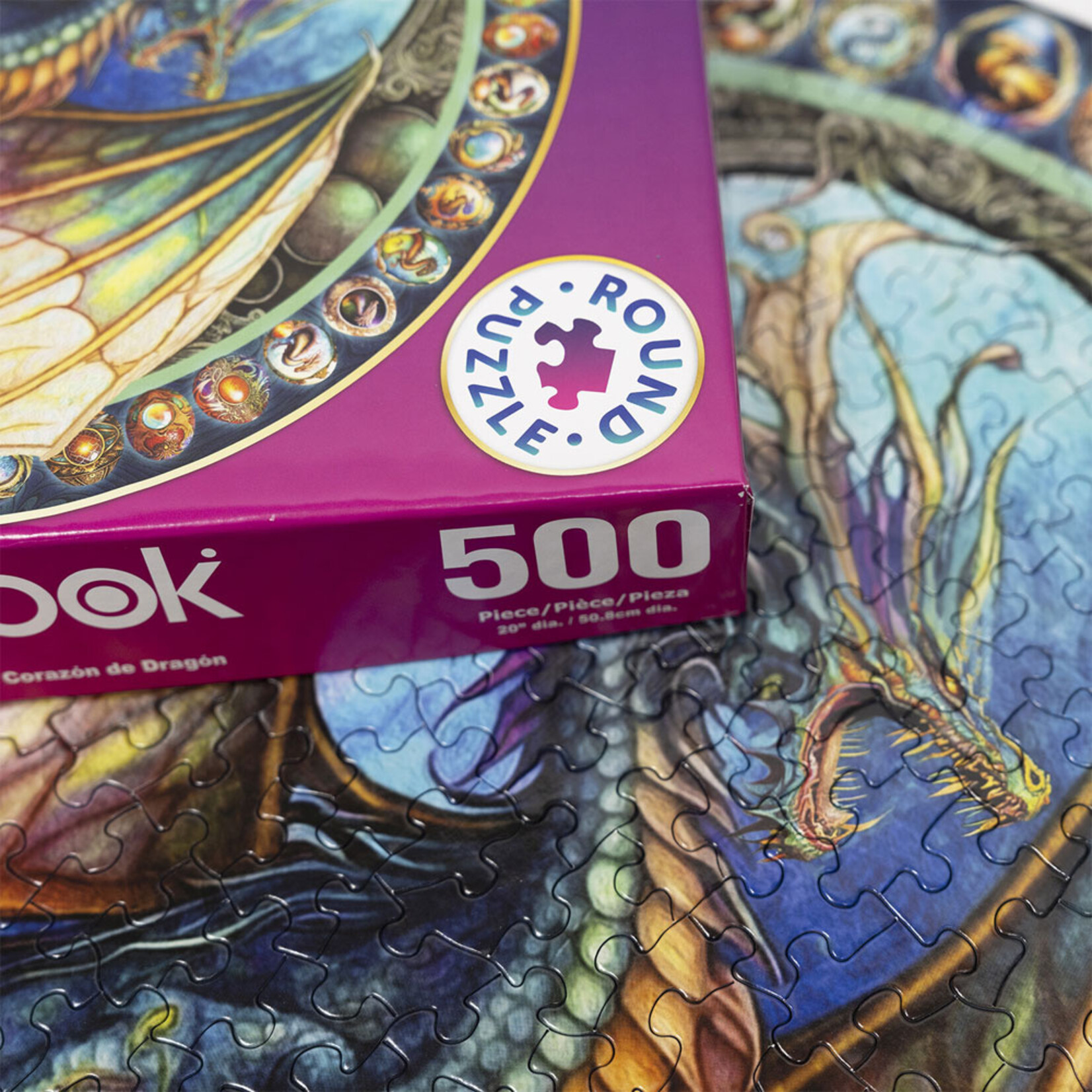 Springbok Round Jigsaw Puzzle - Dragon Heart (500-Piece)