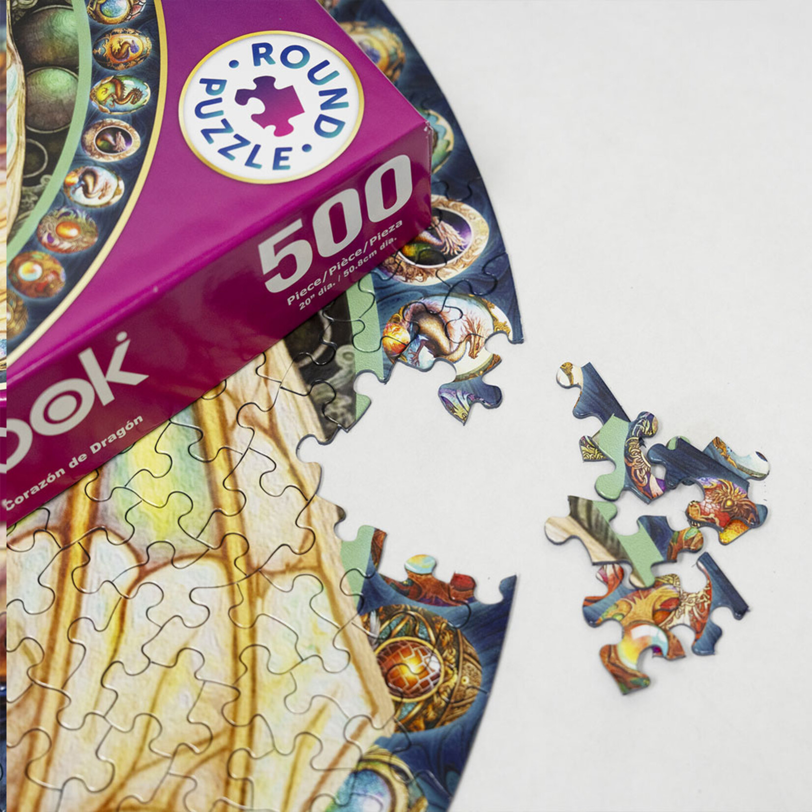 Springbok Round Jigsaw Puzzle - Dragon Heart (500-Piece)