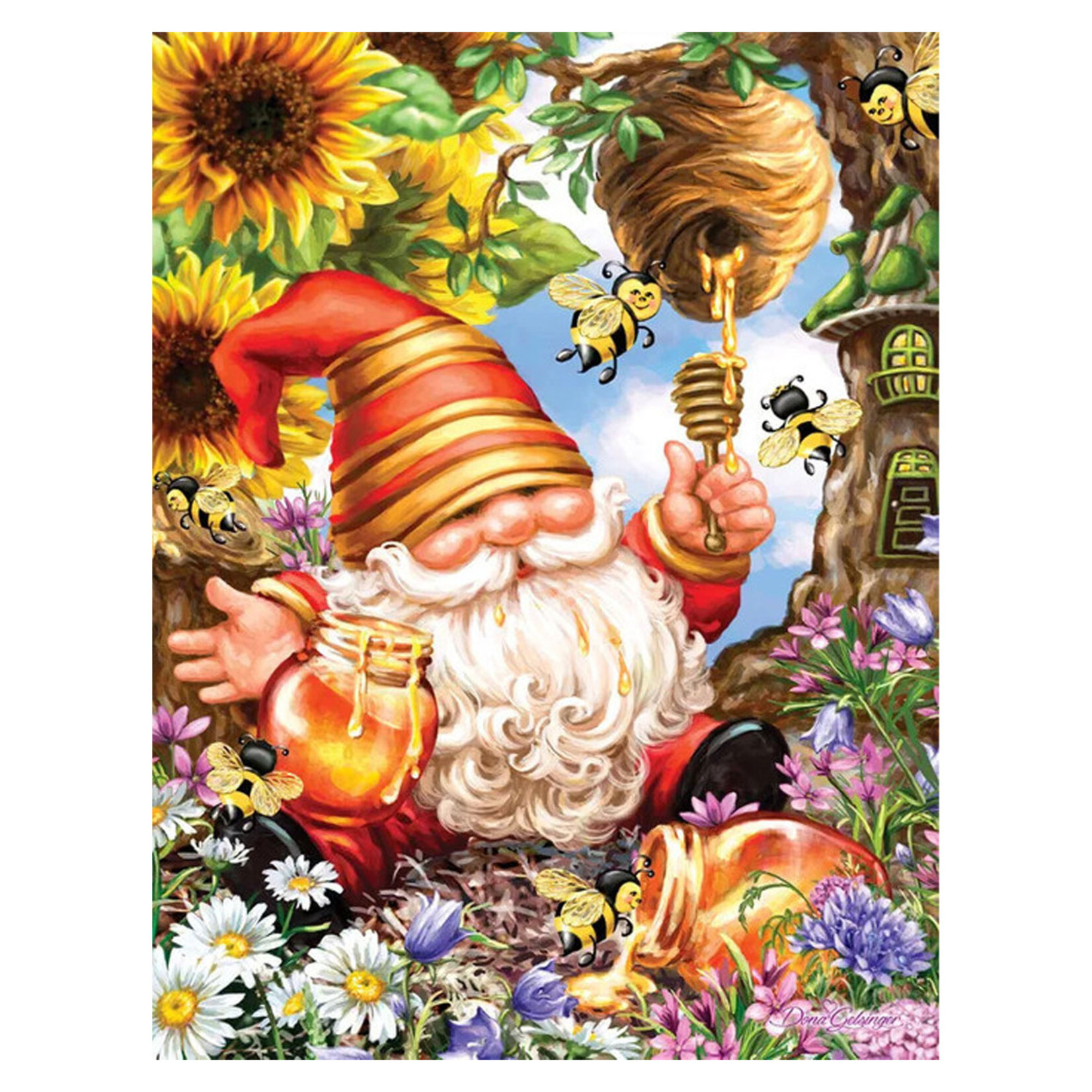 Springbok Jigsaw Puzzle - Gnome Worries Bee Happy (500-Piece)