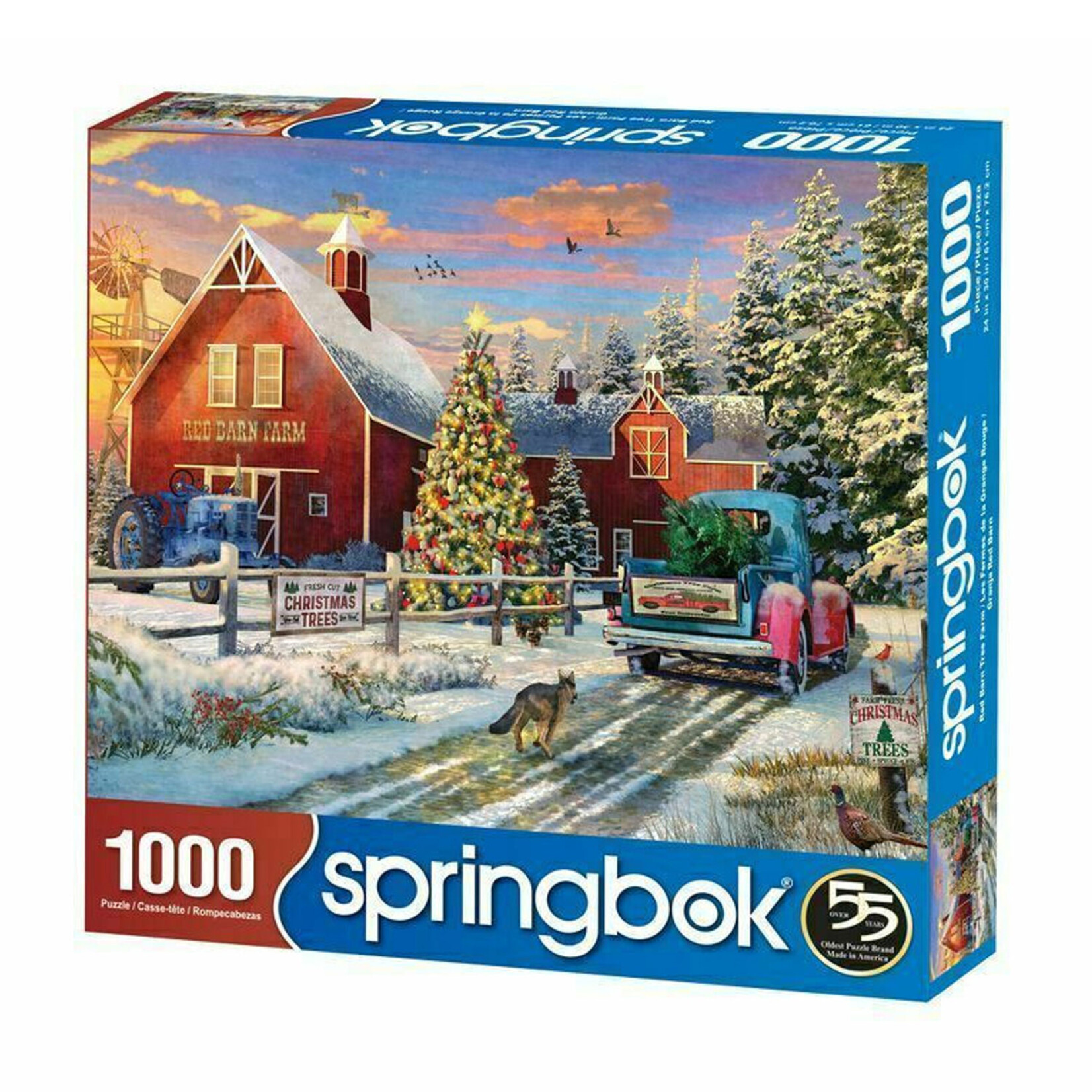 Springbok Jigsaw Puzzle - Red Barn Tree Farm (1000-Piece)