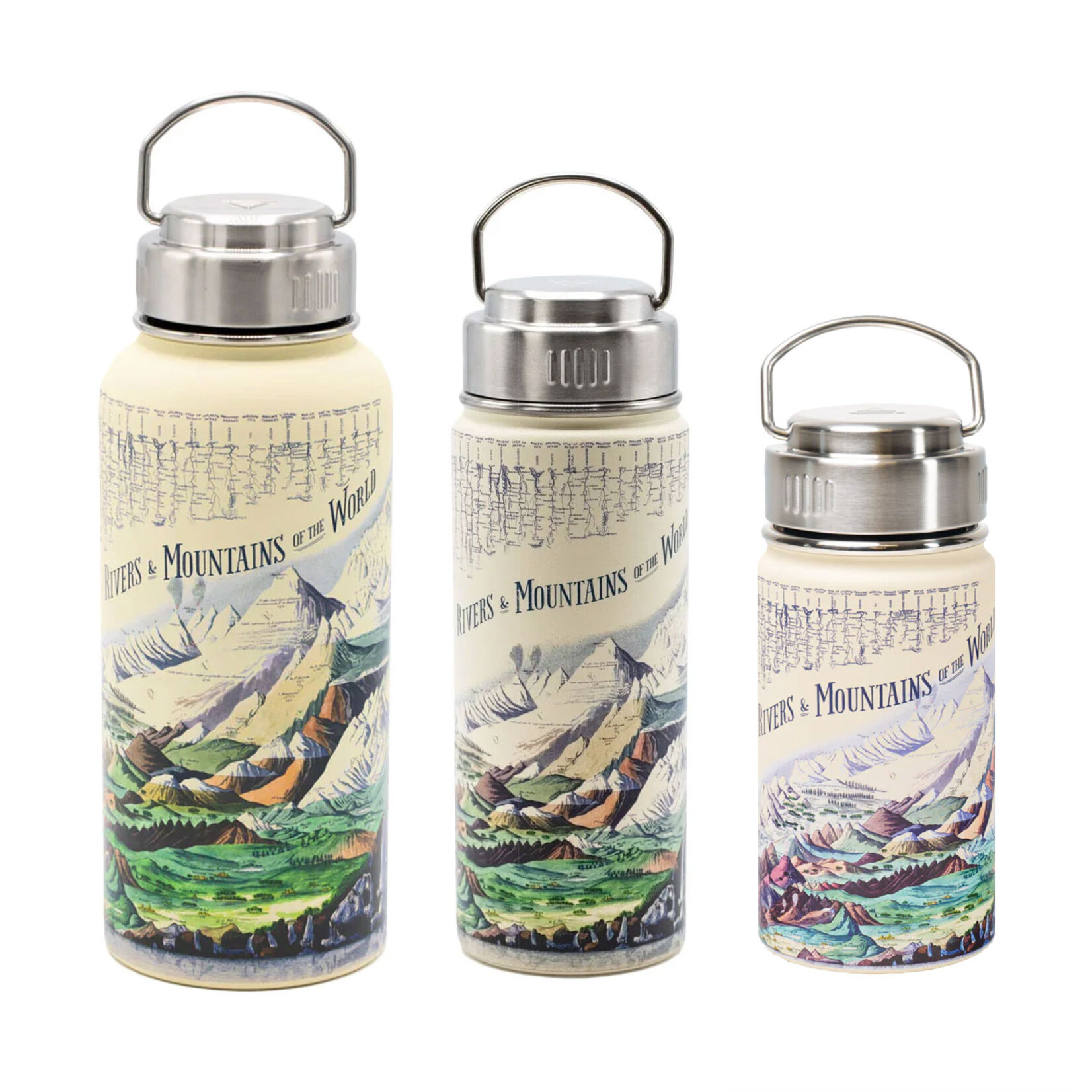 Cognitive Surplus Steel Bottle - Rivers & Mountains (32oz/18oz/12oz)